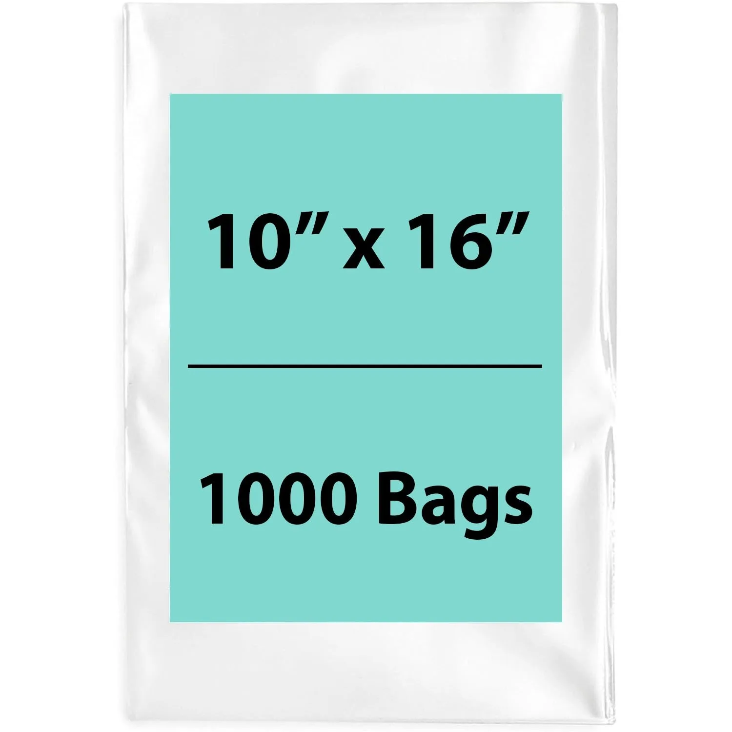 10X16 inches Clear Flat Poly Bags 1.25Mil Open Top (LDPE)