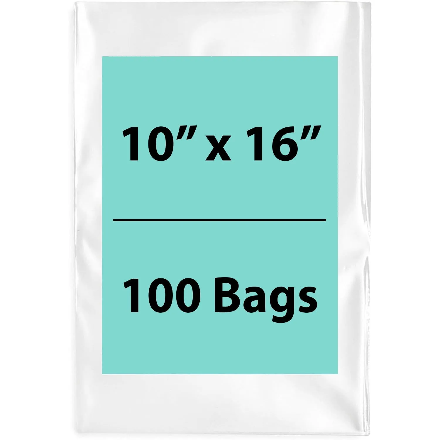 10X16 inches Clear Flat Poly Bags 1.25Mil Open Top (LDPE)