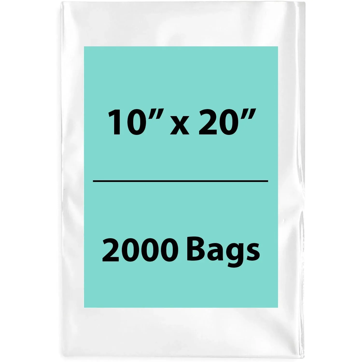 10X20 inches Clear Flat Poly Bags 1.5Mil Open Top (LDPE)