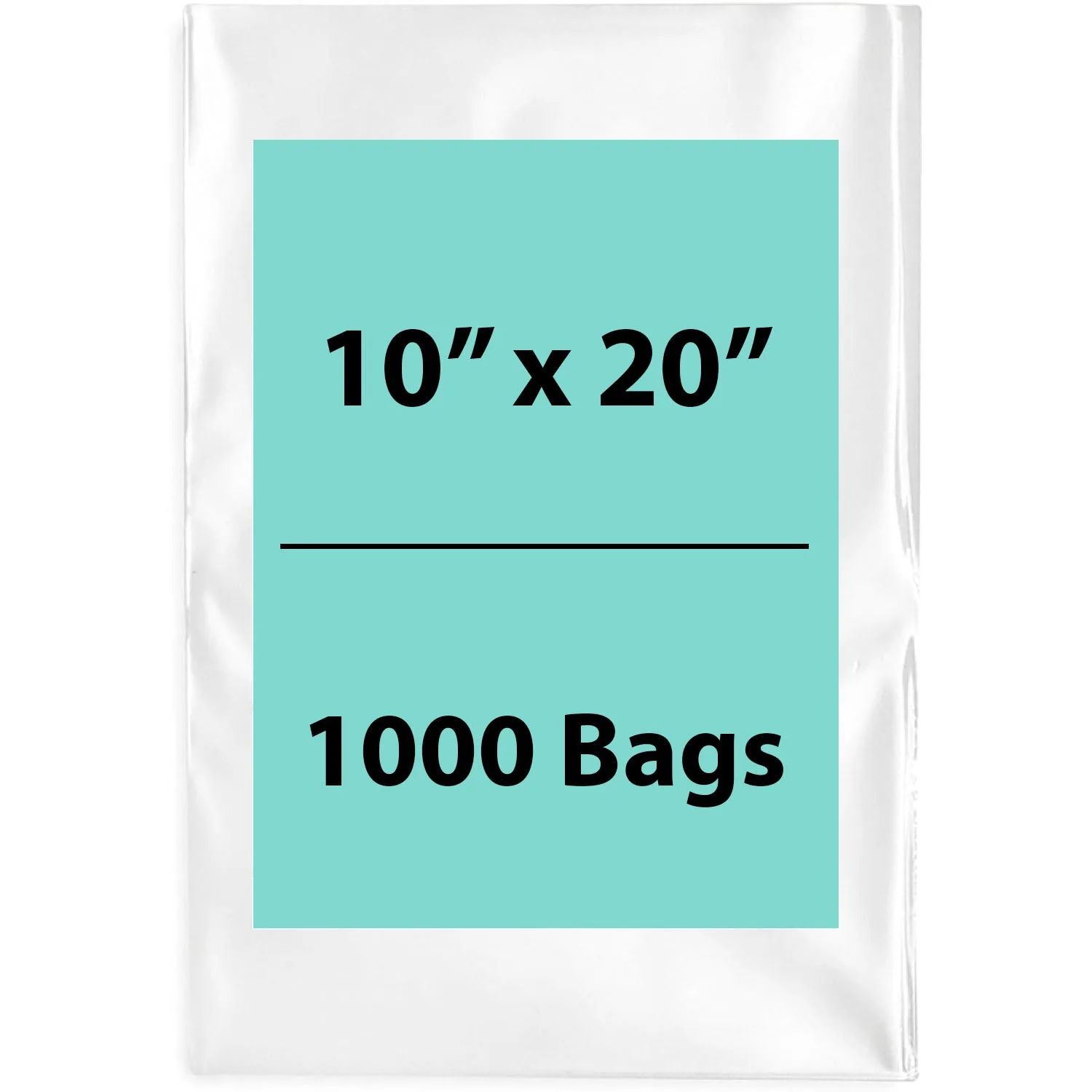 10X20 inches Clear Flat Poly Bags 1.5Mil Open Top (LDPE)