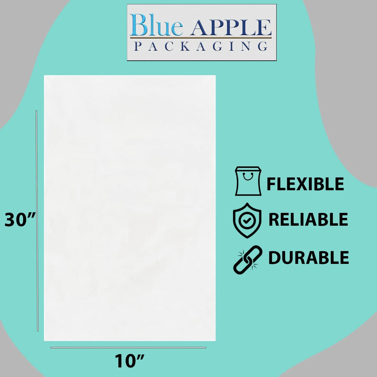 10X30 inches Clear Flat Poly Bags 1.5Mil Open Top (LDPE)