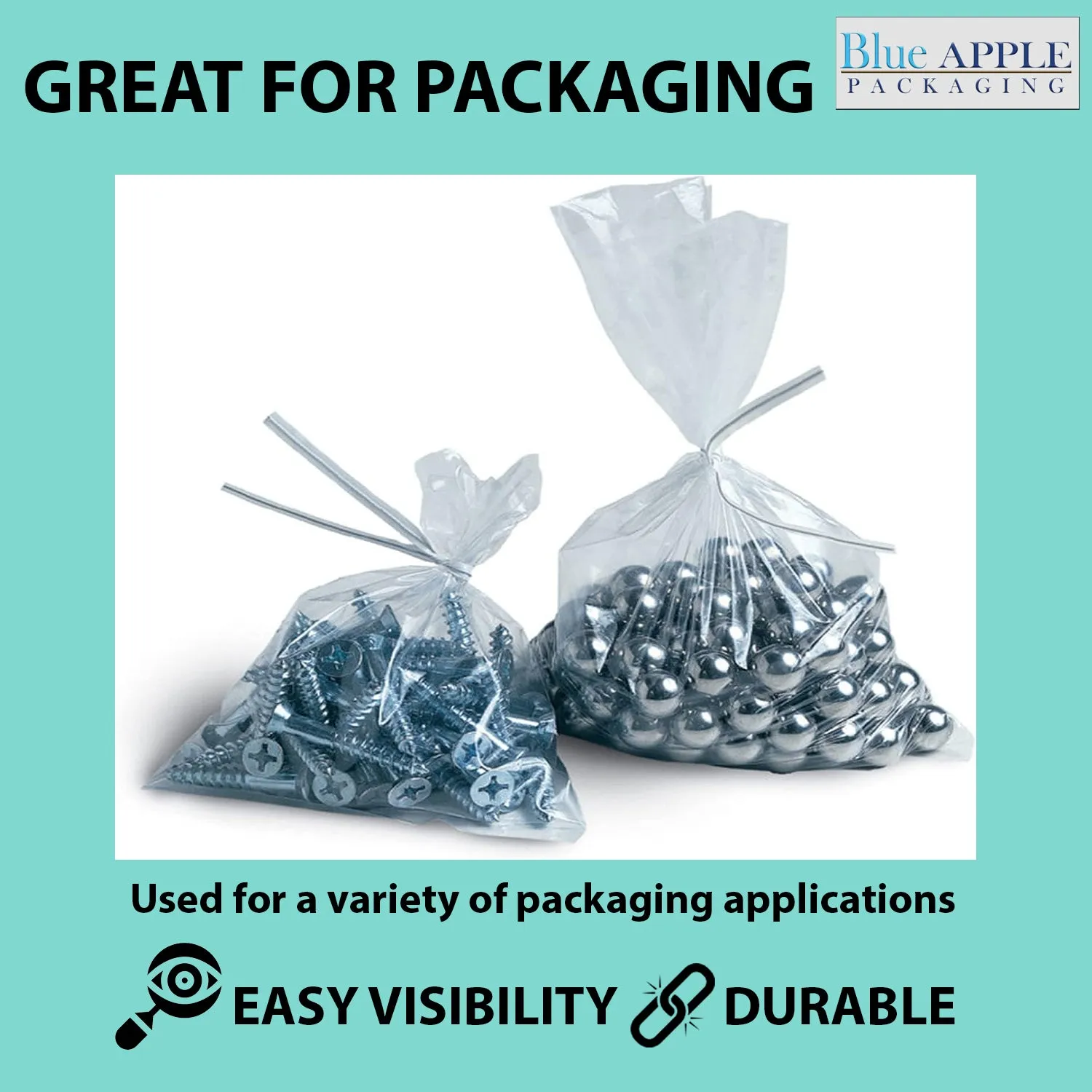 10X30 inches Clear Flat Poly Bags 1.5Mil Open Top (LDPE)