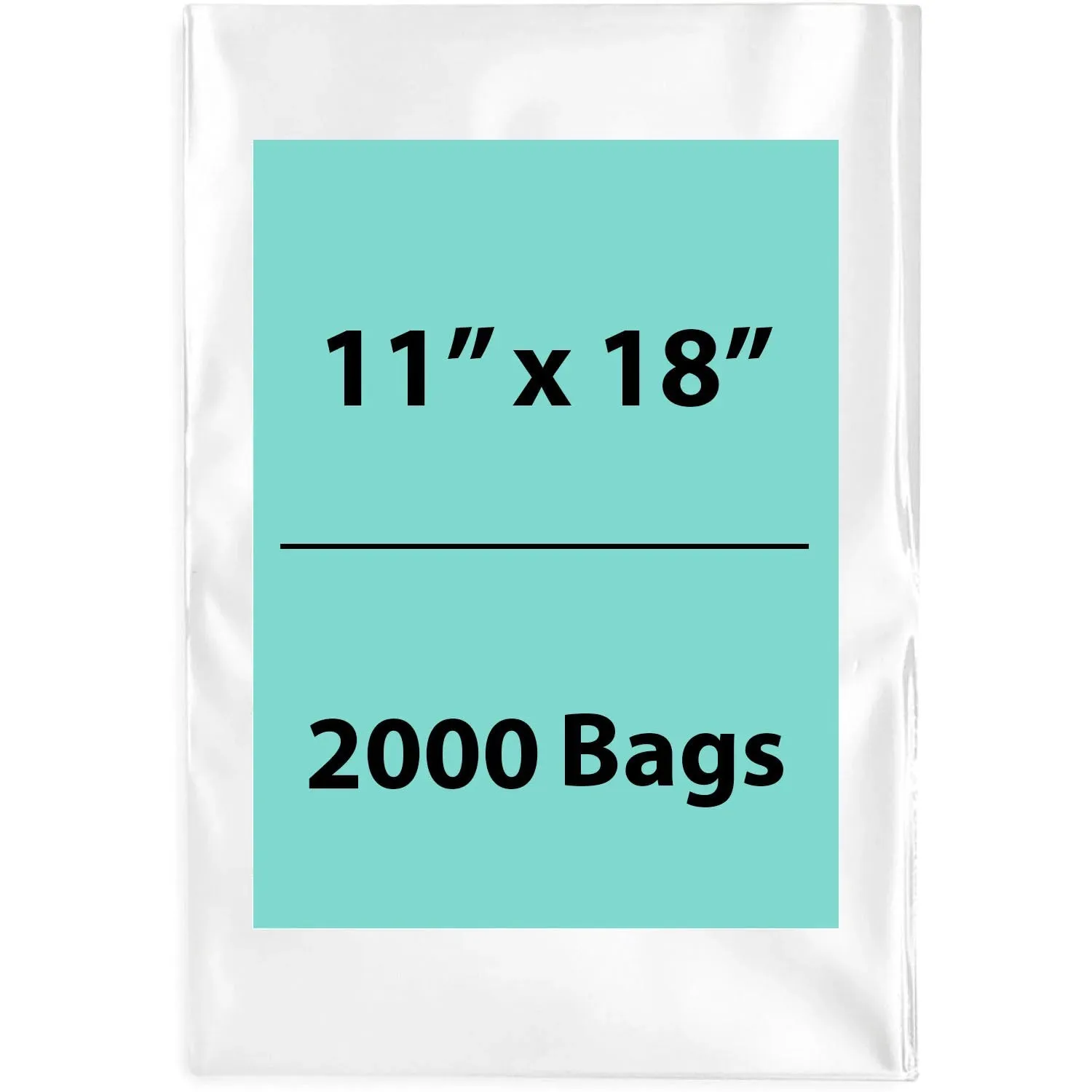11X18 inches Clear Flat Poly Bags 1.5Mil Open Top (LDPE)