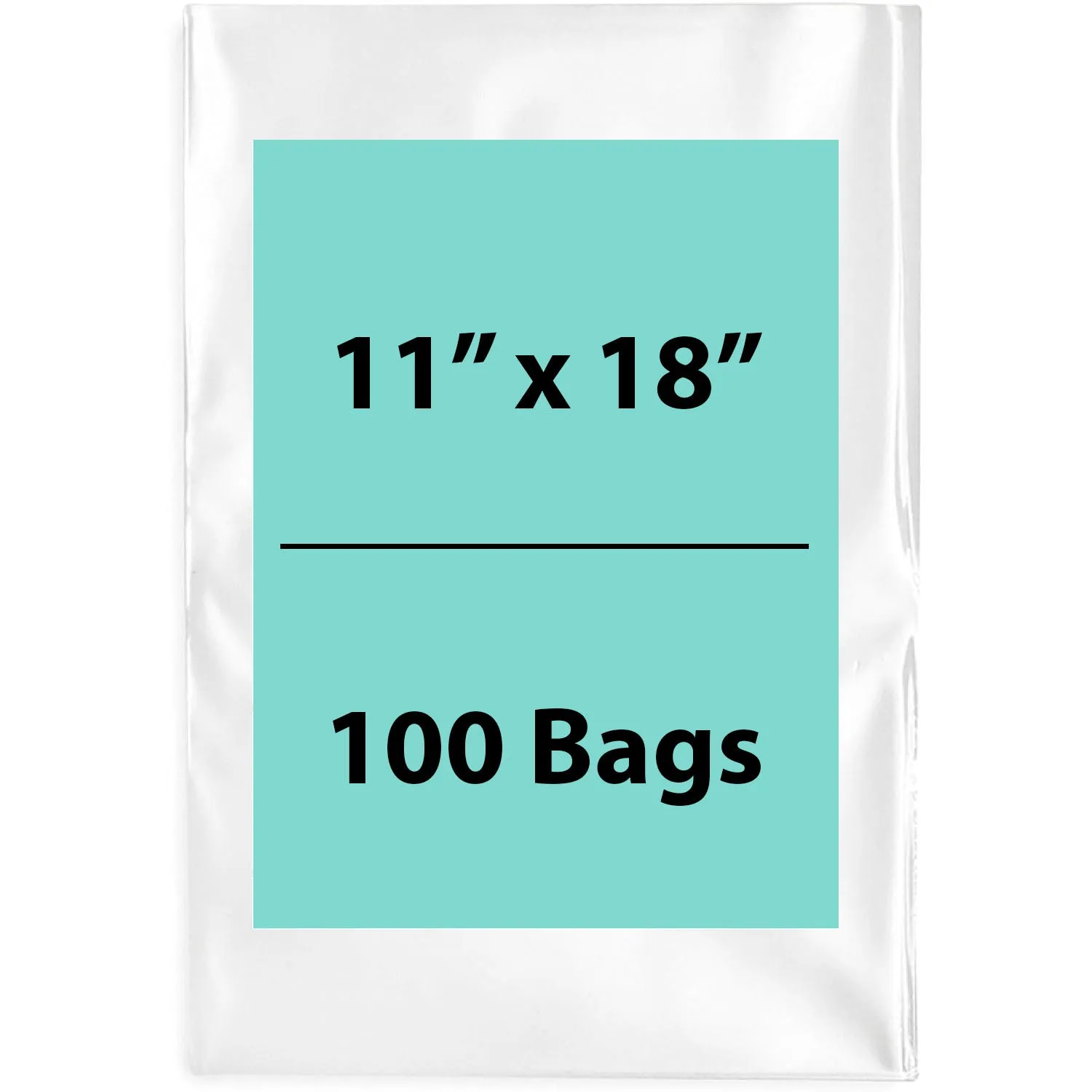 11X18 inches Clear Flat Poly Bags 1.5Mil Open Top (LDPE)