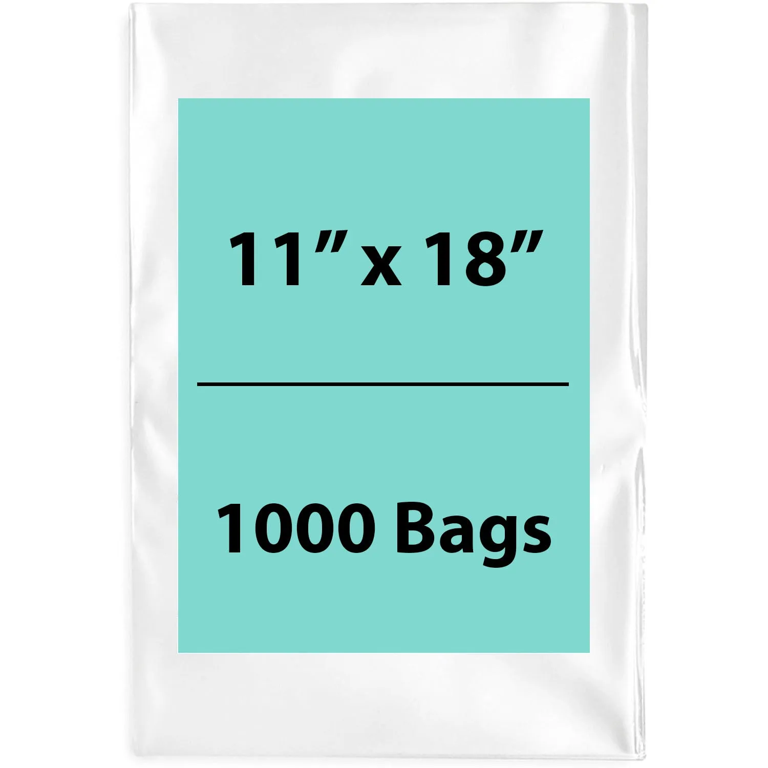 11X18 inches Clear Flat Poly Bags 1.5Mil Open Top (LDPE)