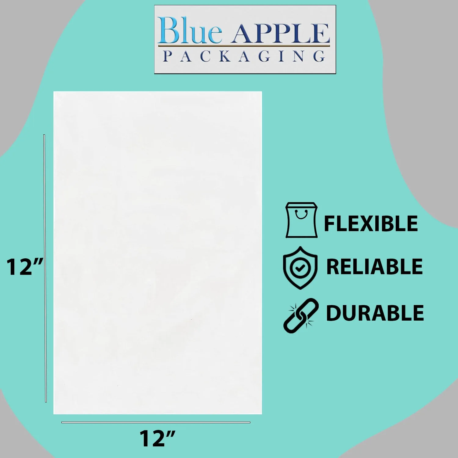 12X12 inches Clear Flat Poly Bags 1.5Mil Open Top (LDPE)