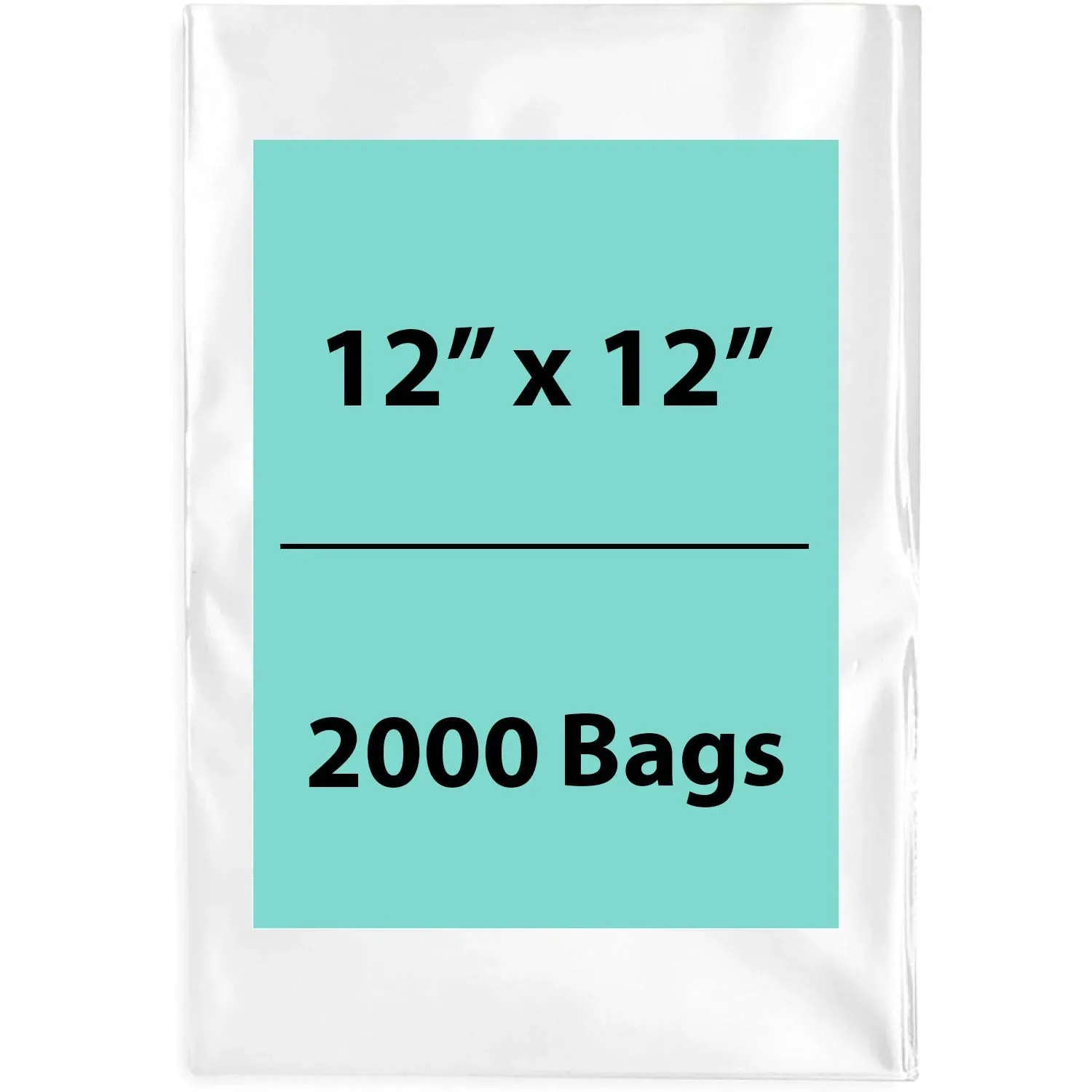 12X12 inches Clear Flat Poly Bags 1.5Mil Open Top (LDPE)