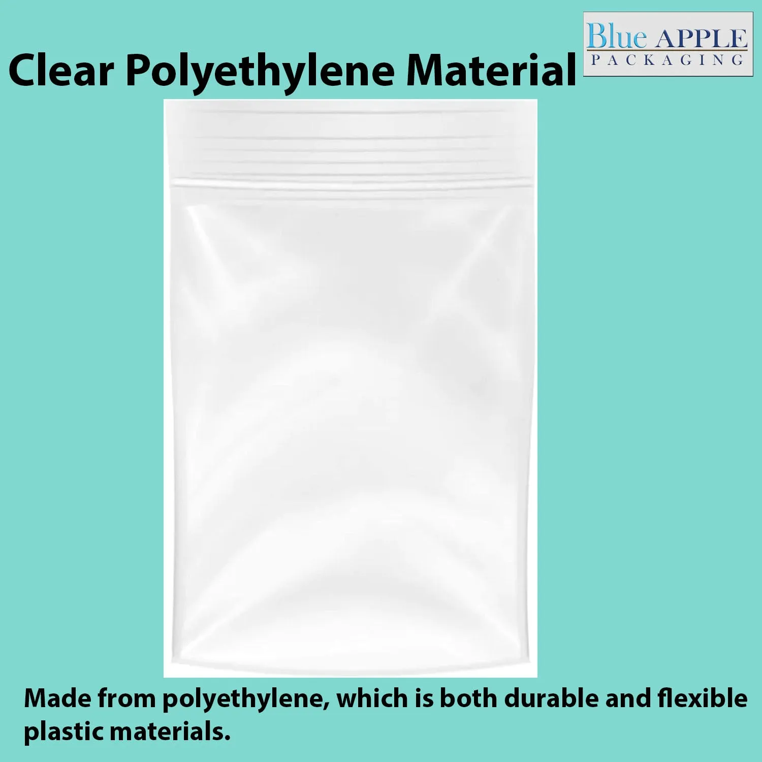 14X20 inches Reclosable Single Line Zipper Poly Bags 4 Mil (LDPE)