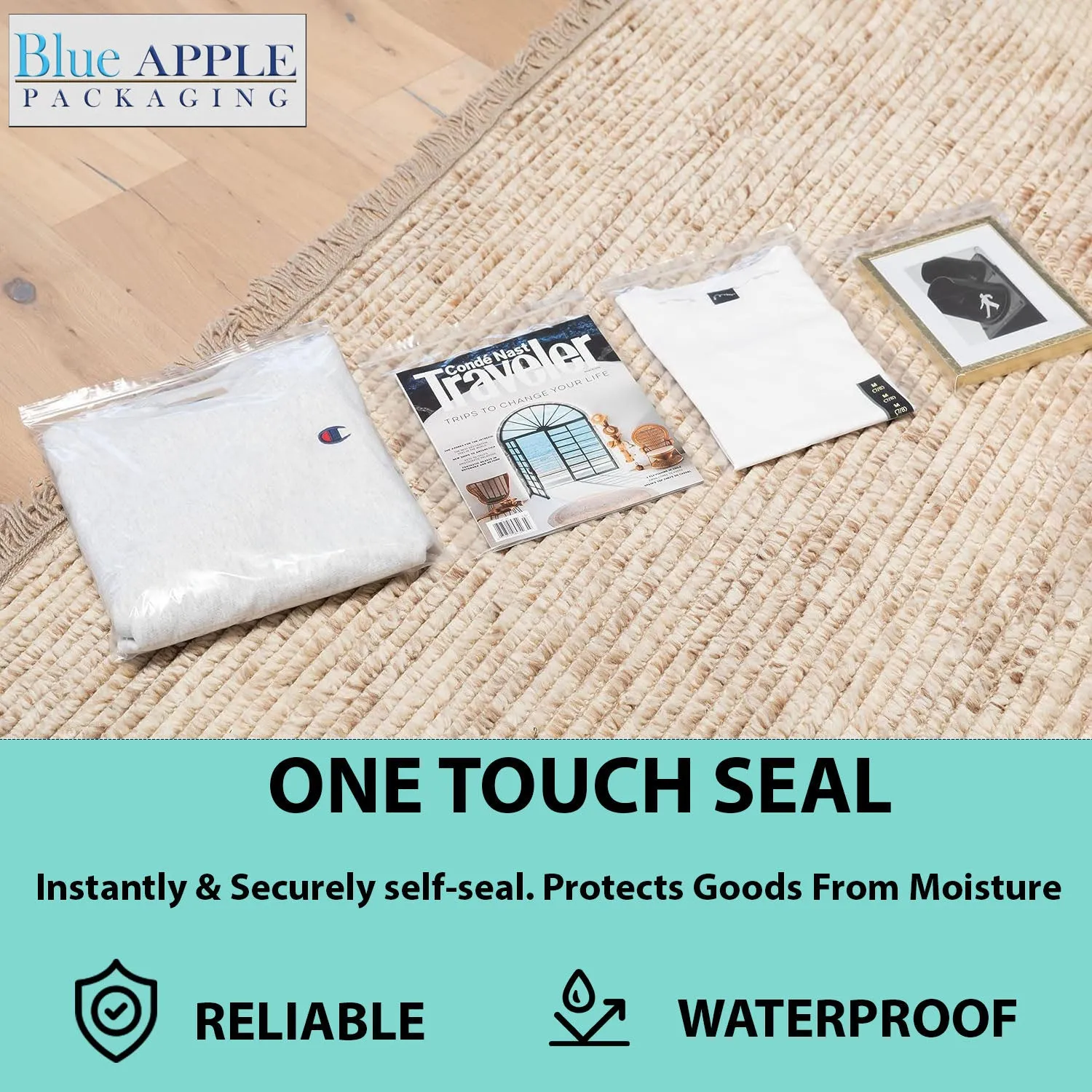 14X20 inches Reclosable Single Line Zipper Poly Bags 4 Mil (LDPE)