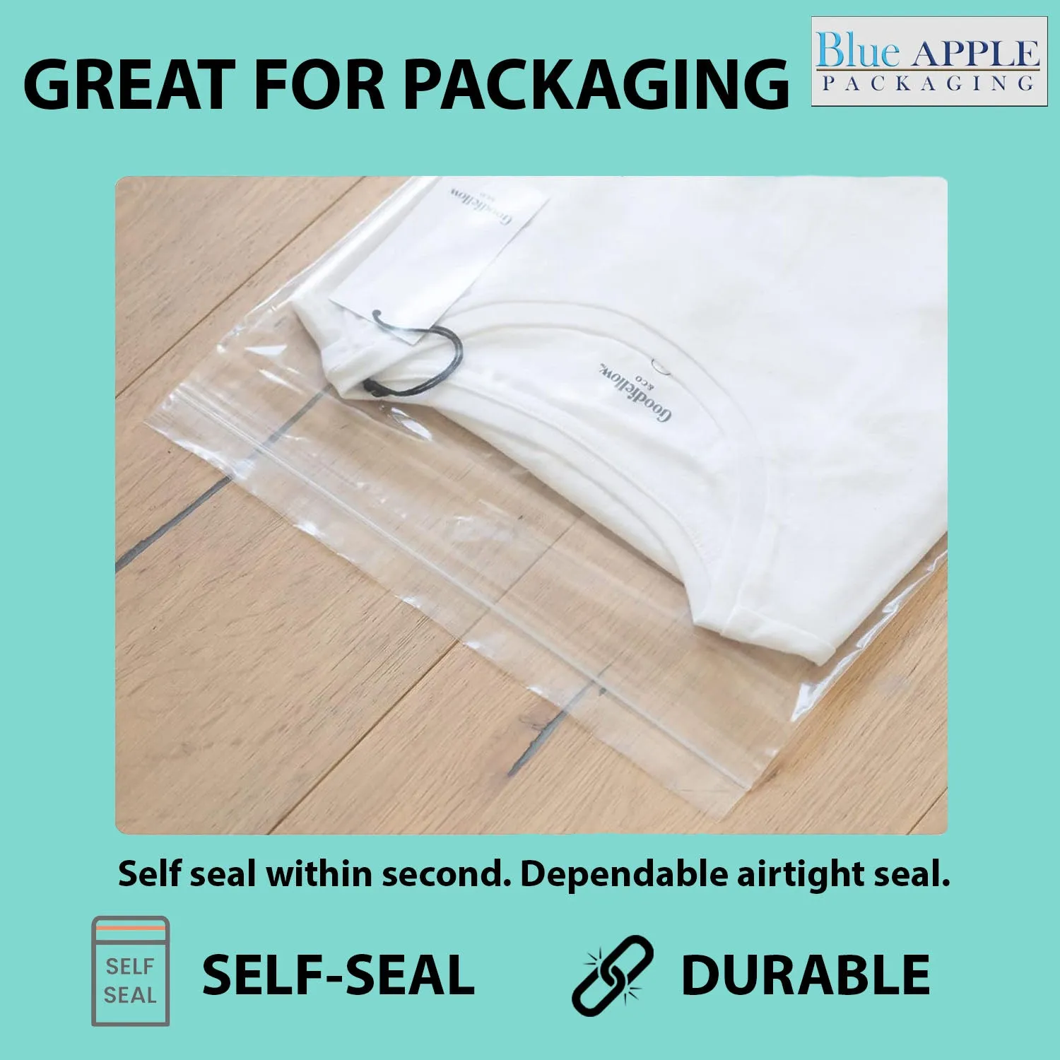 14X20 inches Reclosable Single Line Zipper Poly Bags 4 Mil (LDPE)