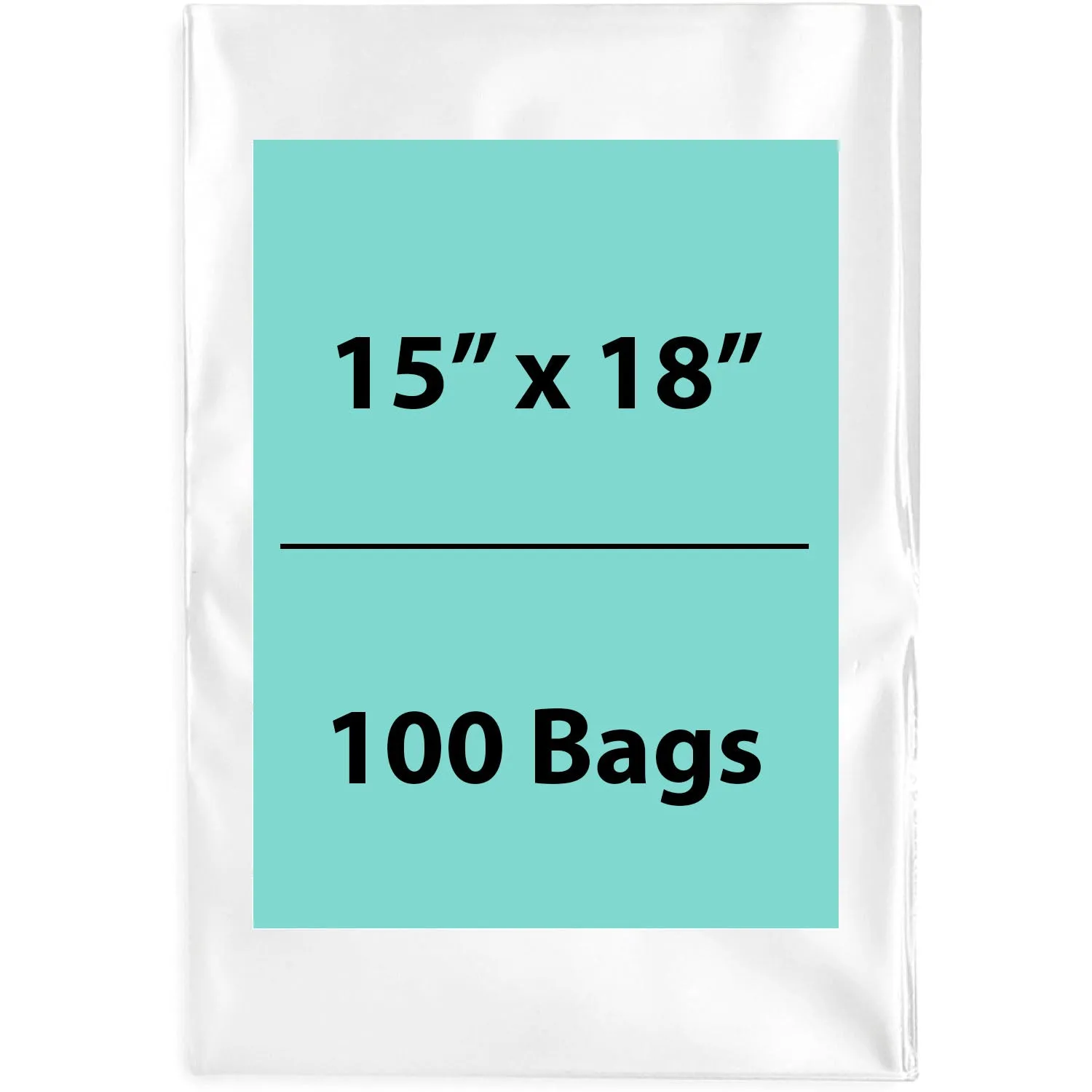 15X18 inches Clear Flat Poly Bags 1.5Mil Open Top (LDPE)