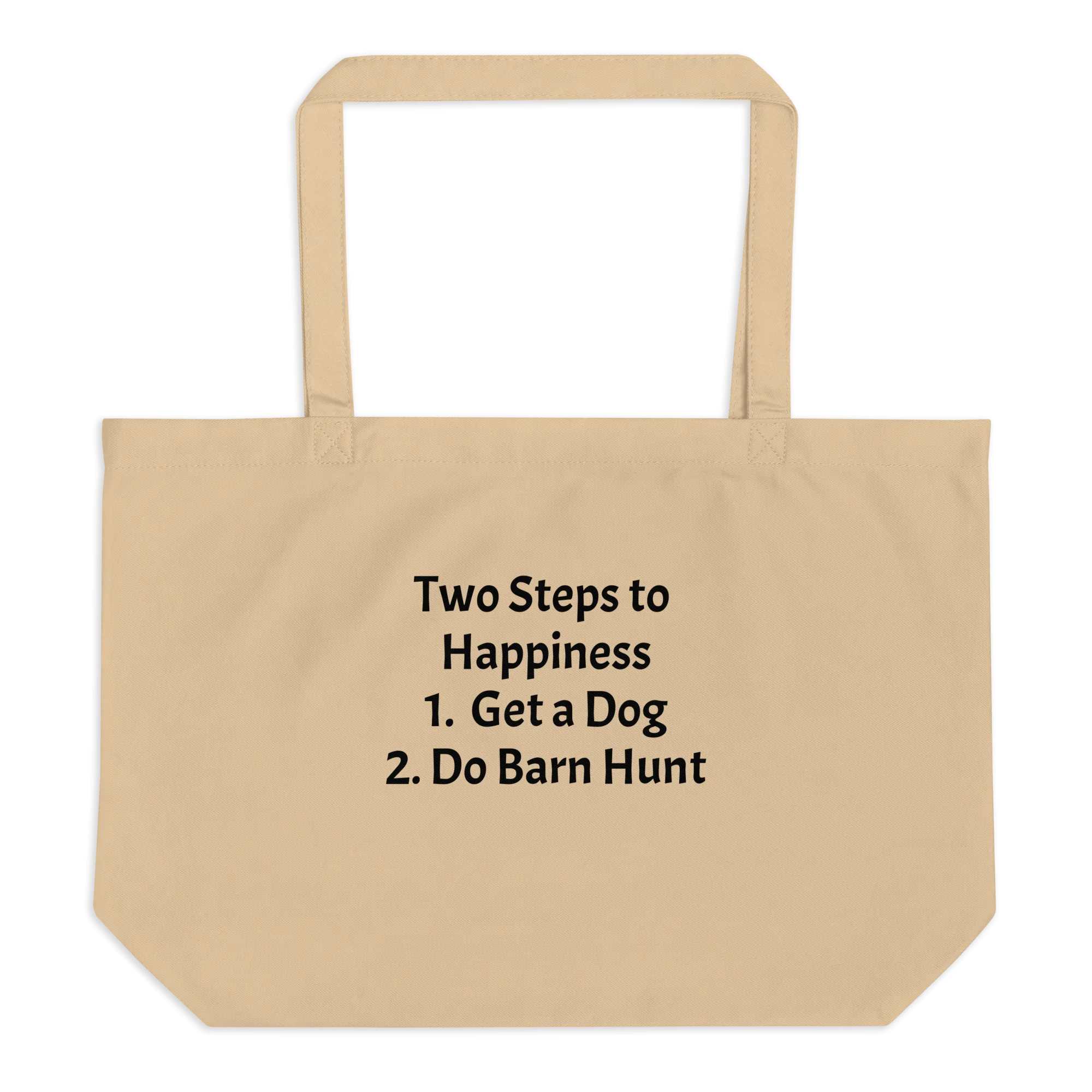 2 Steps to Happiness - Barn Hunt X-Large Tote/ Shopping Bags