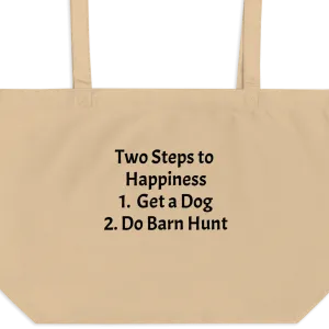 2 Steps to Happiness - Barn Hunt X-Large Tote/ Shopping Bags