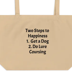 2 Steps to Happiness - Lure Coursing X-Large Tote/ Shopping Bags