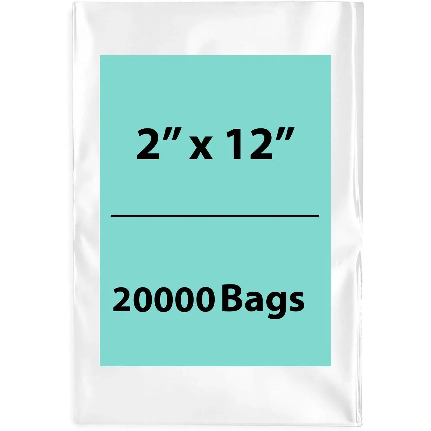 2X12 inches Clear Flat Poly Bags 1.5Mil Open Top (LDPE)