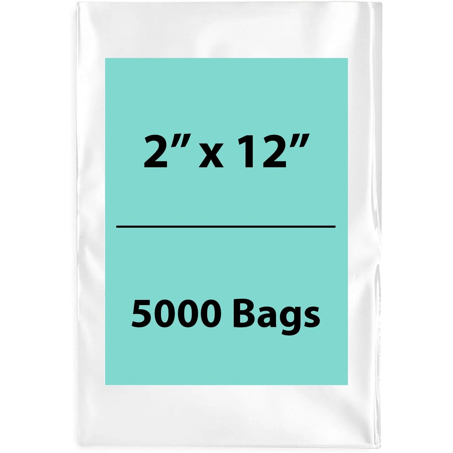 2X12 inches Clear Flat Poly Bags 1.5Mil Open Top (LDPE)