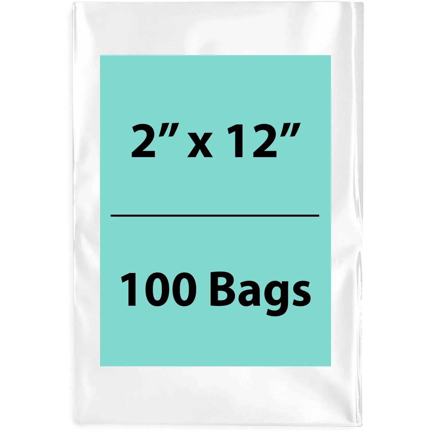 2X12 inches Clear Flat Poly Bags 1.5Mil Open Top (LDPE)
