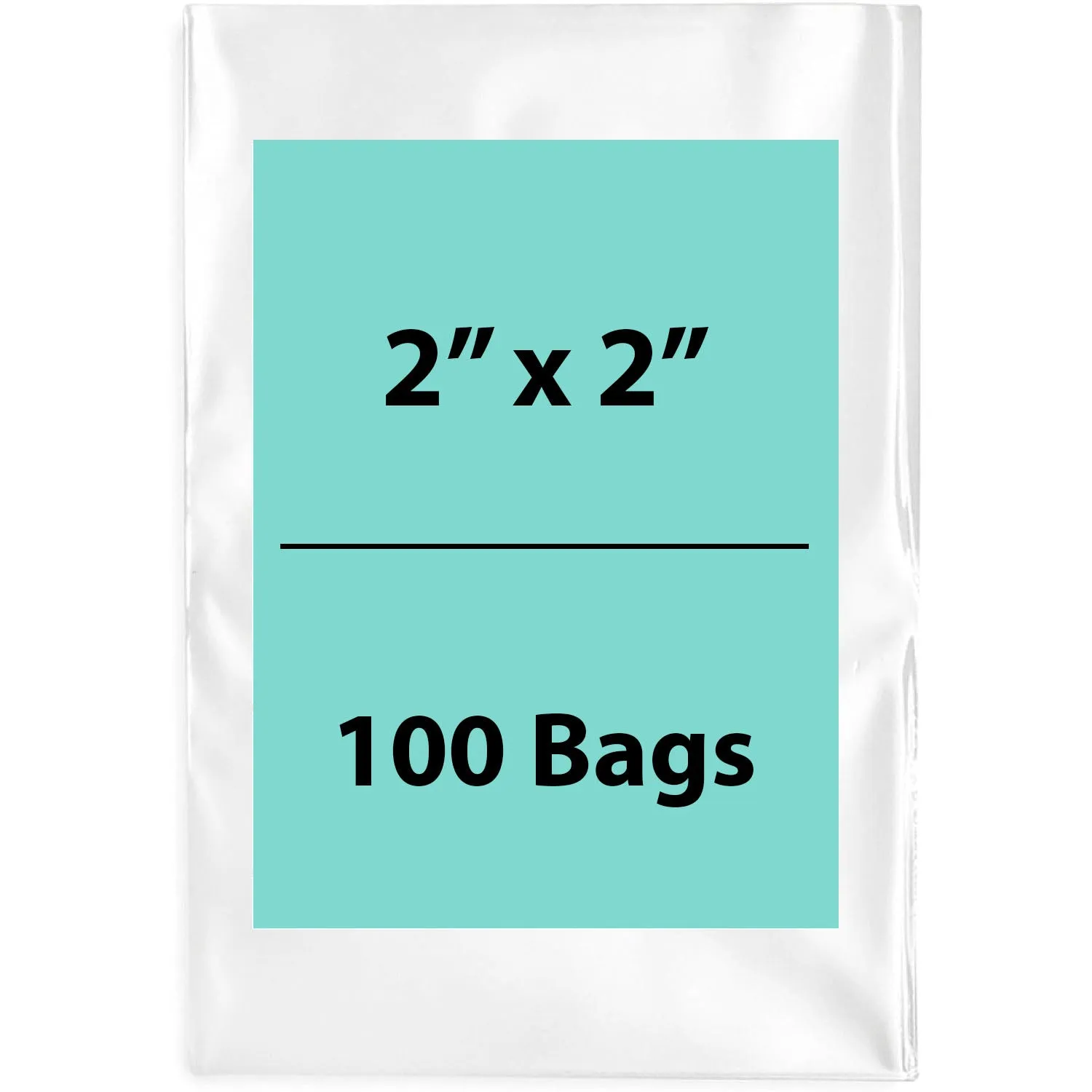 2X2 inches Clear Flat Poly Bags 2Mil Open Top (LDPE)