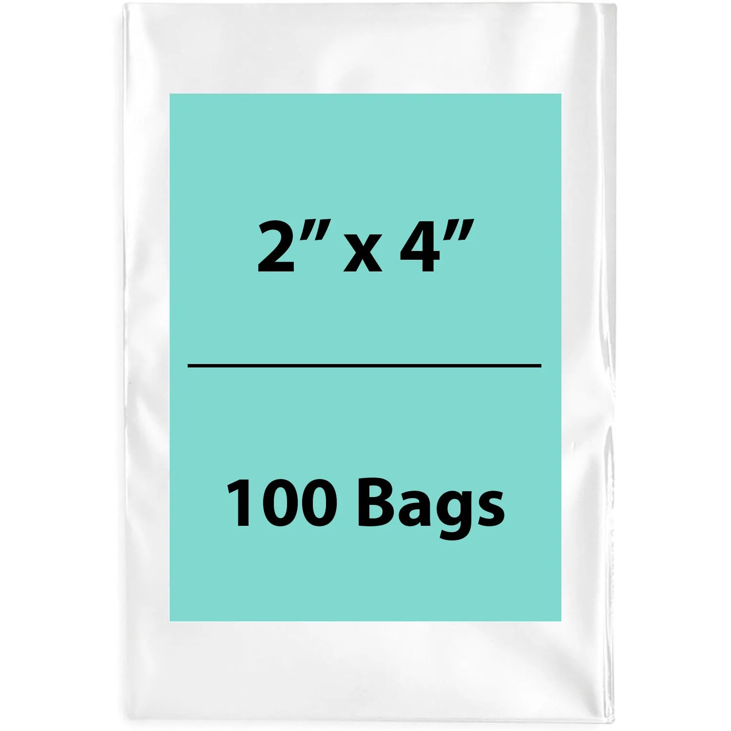 2X4 inches Clear Flat Poly Bags 2Mil Open Top (LDPE)