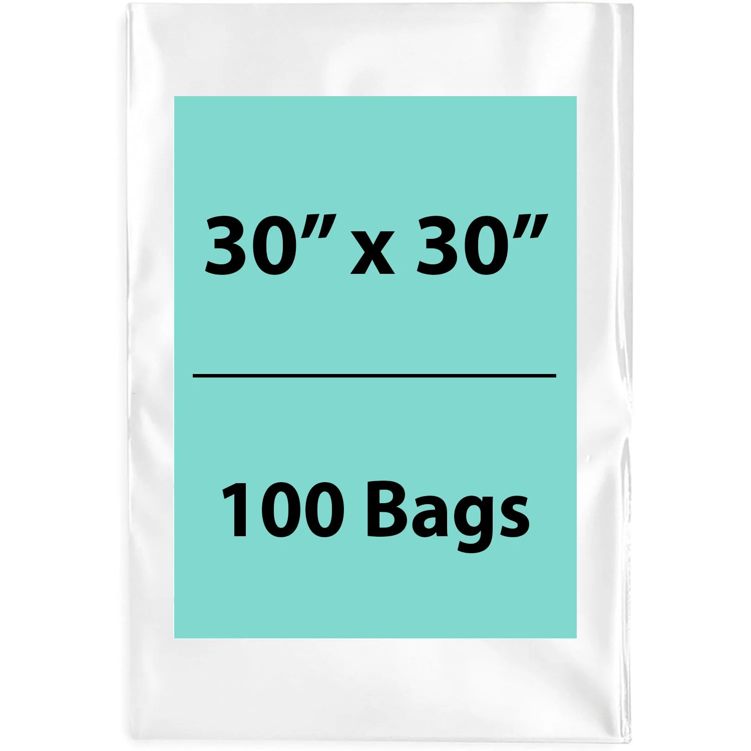 30X30 inches Clear Flat Poly Bags 1.5Mil Open Top (LDPE)