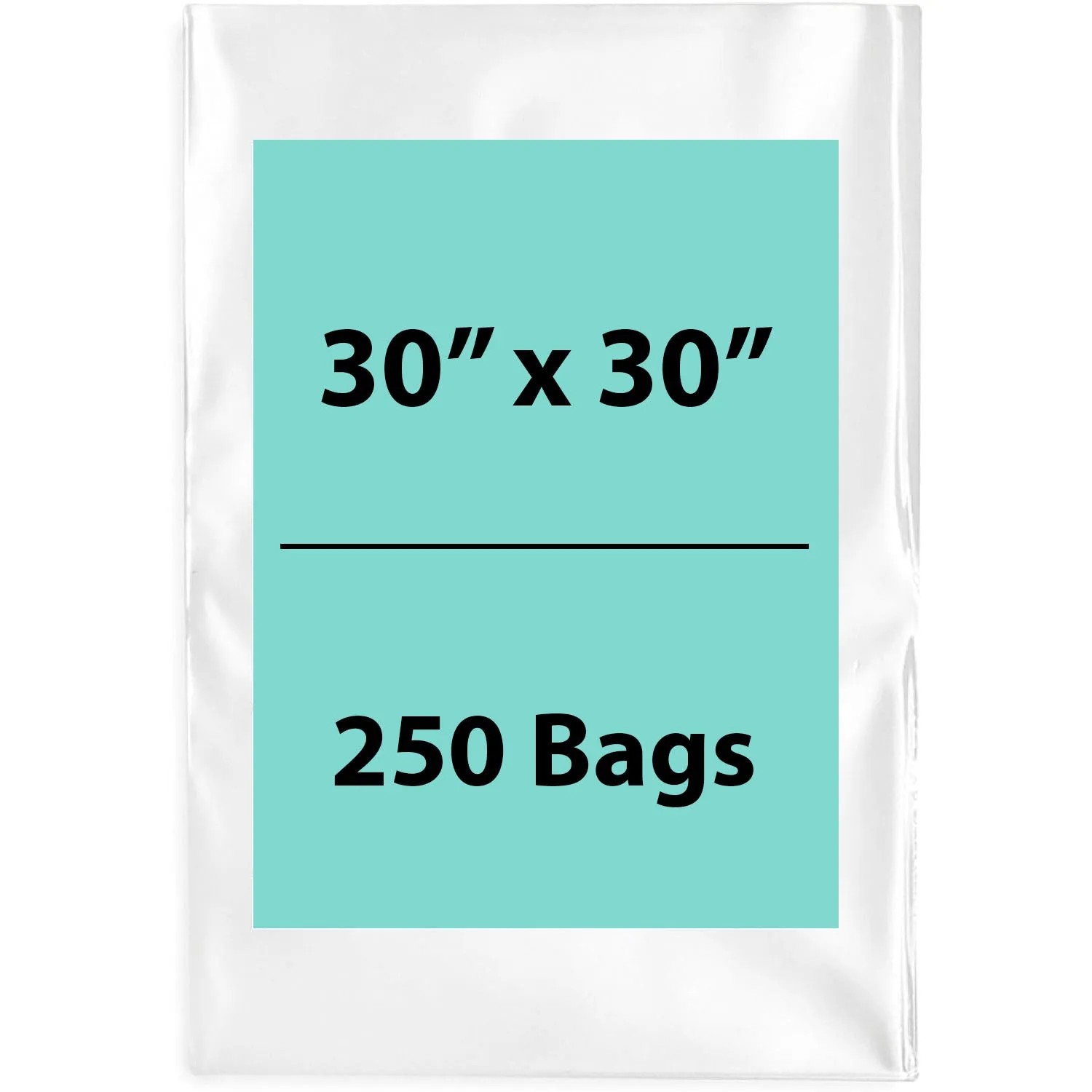 30X30 inches Clear Flat Poly Bags 1.5Mil Open Top (LDPE)