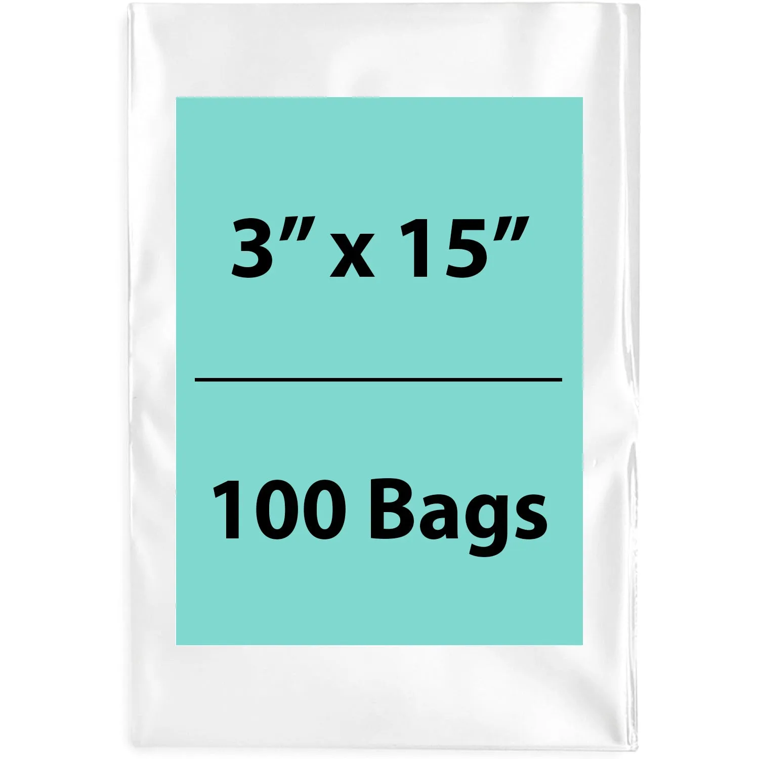 3X15 inches Clear Flat Poly Bags 1.5Mil Open Top (LDPE)