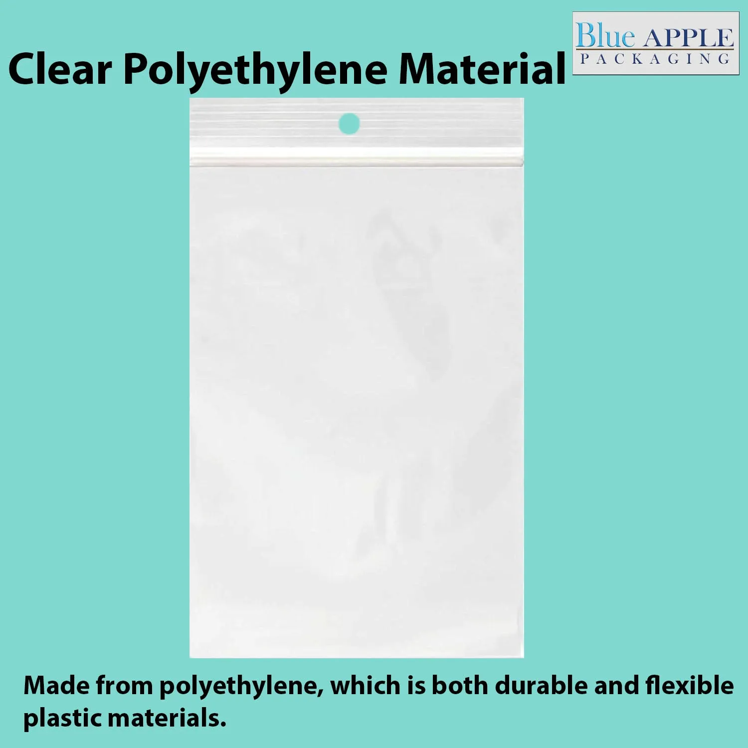 3X4 inches Reclosable Poly Bags with Hang Hole 2 Mil (LDPE) Single Track Zipper