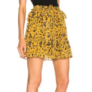 💚3XHP💚Ulla Johnson Zea Ruffle Mini Silk Cotton Blend Flowy Boho Skirt