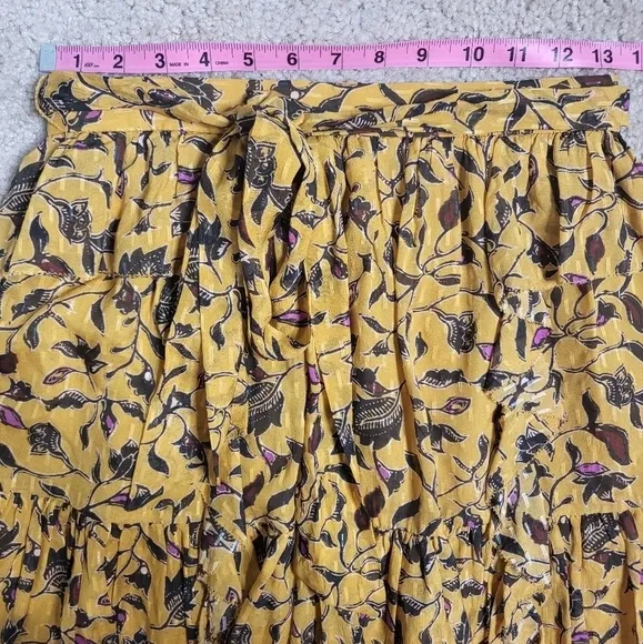 💚3XHP💚Ulla Johnson Zea Ruffle Mini Silk Cotton Blend Flowy Boho Skirt