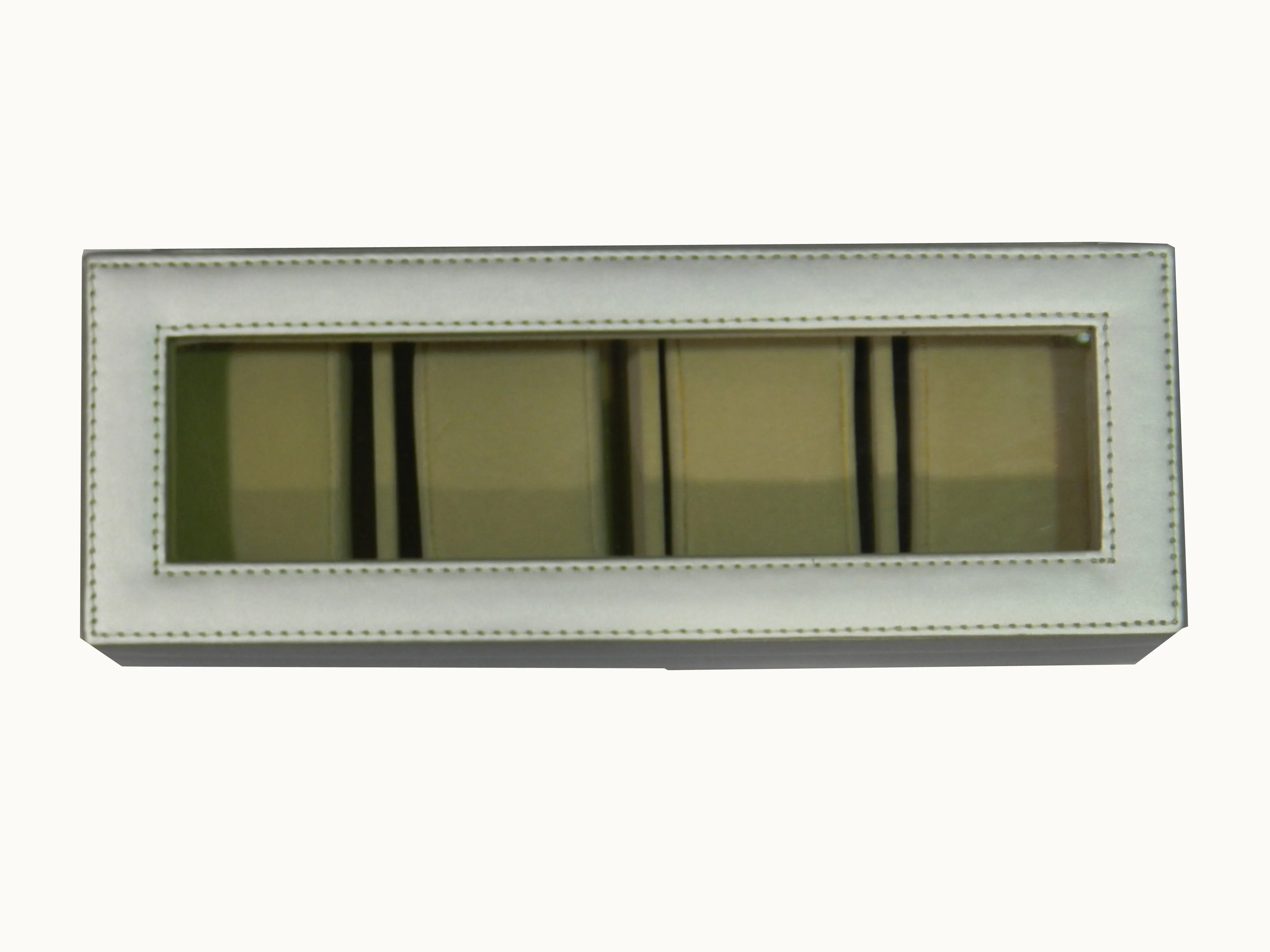 4 Slot Vegan Leather  Watch Box with Glass Top