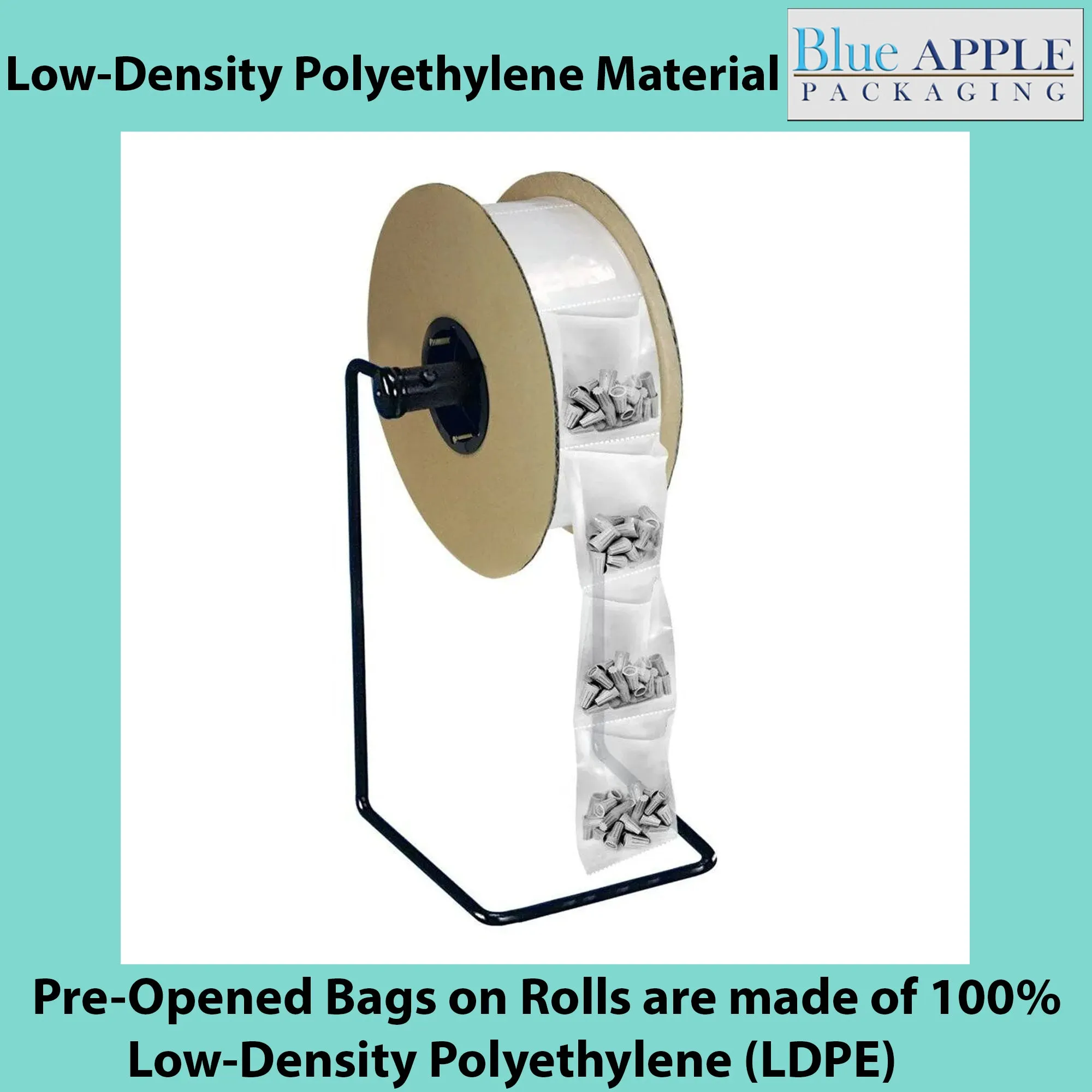 4X4 Inches Kwik-Fill® Pre-Opened Poly Bags on Roll 2.75 Mil AutoBags 2000/RL