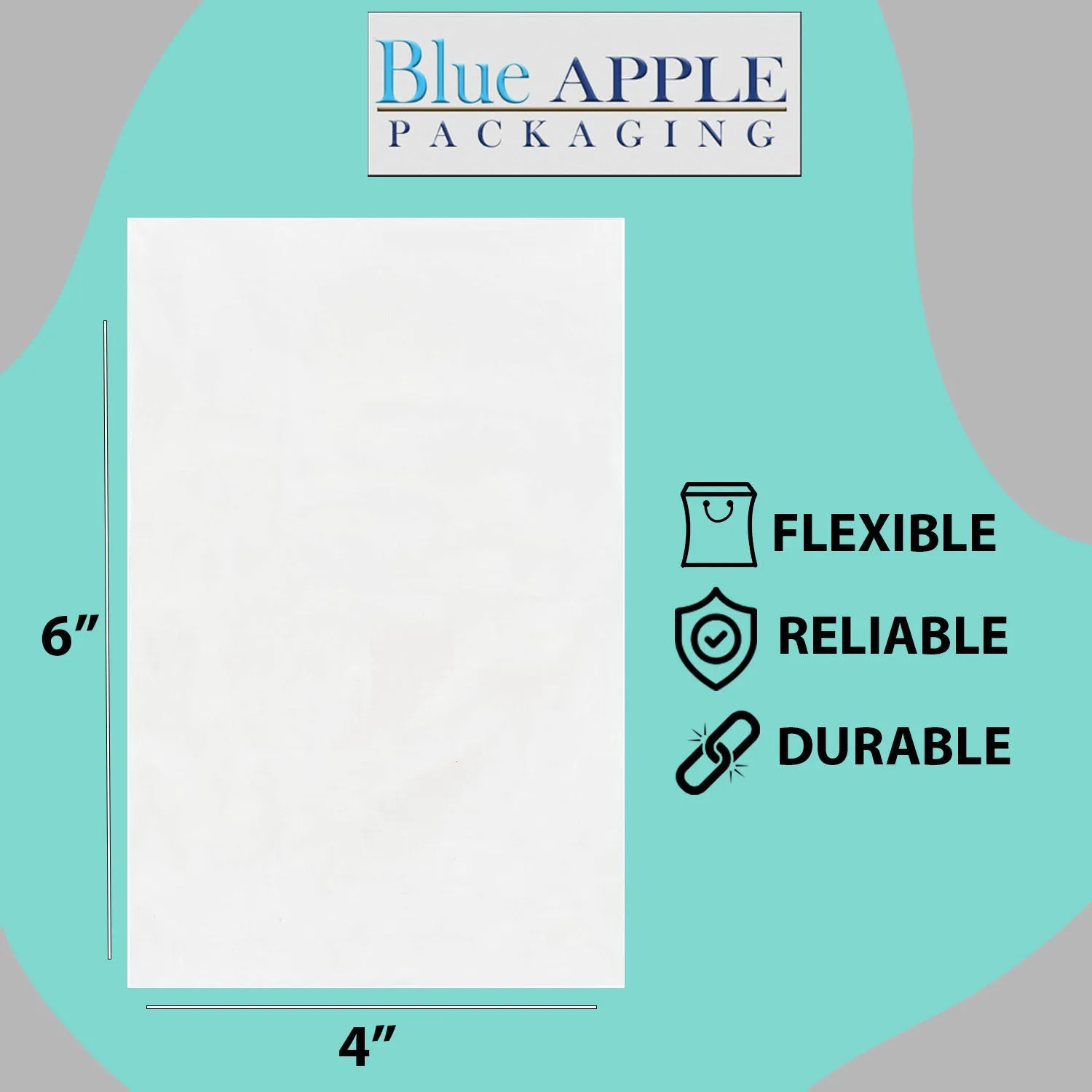 4X6 inches Clear Flat Poly Bags 1.5Mil Open Top (LDPE)