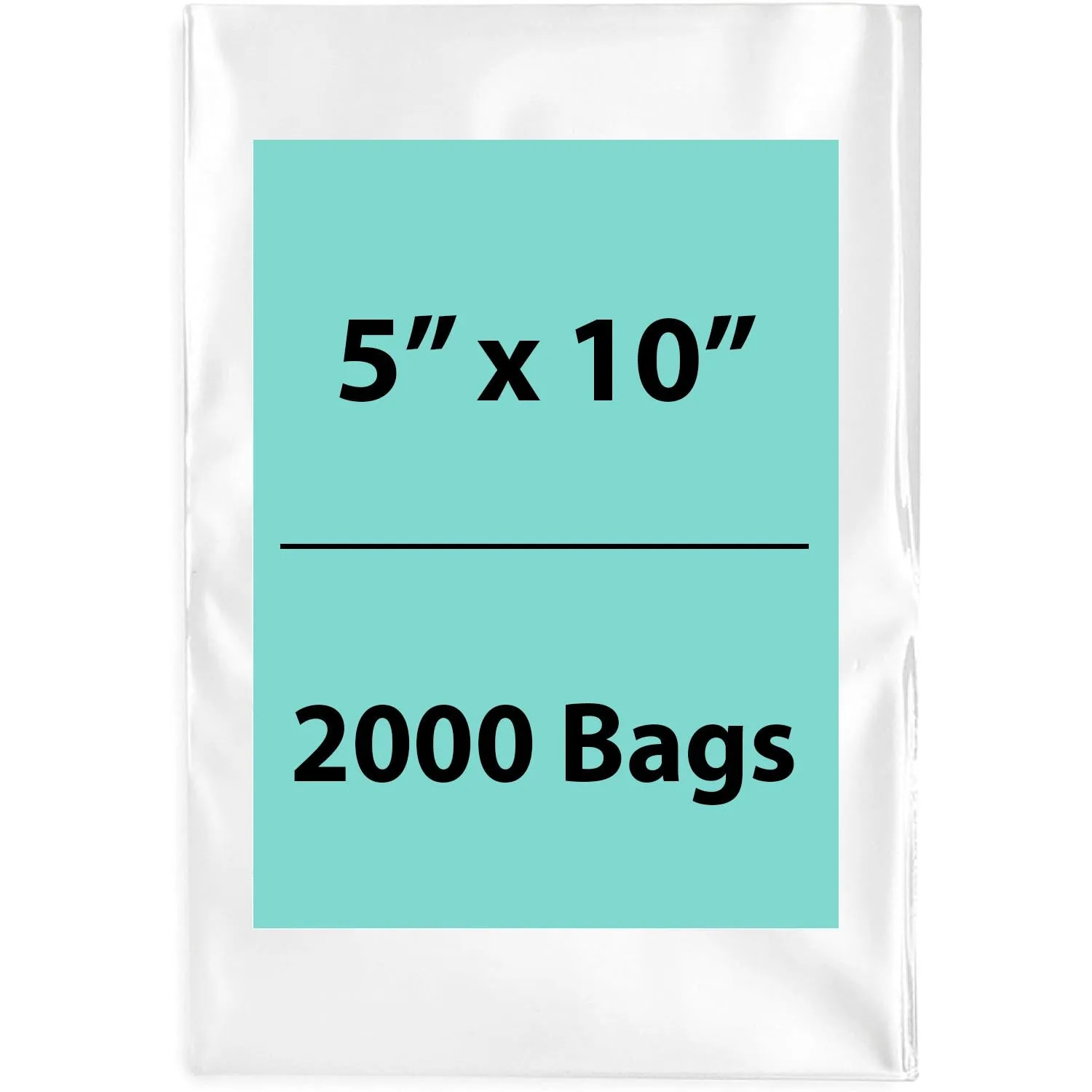 5X10 inches Clear Flat Poly Bags 1.25Mil Open Top (LDPE)