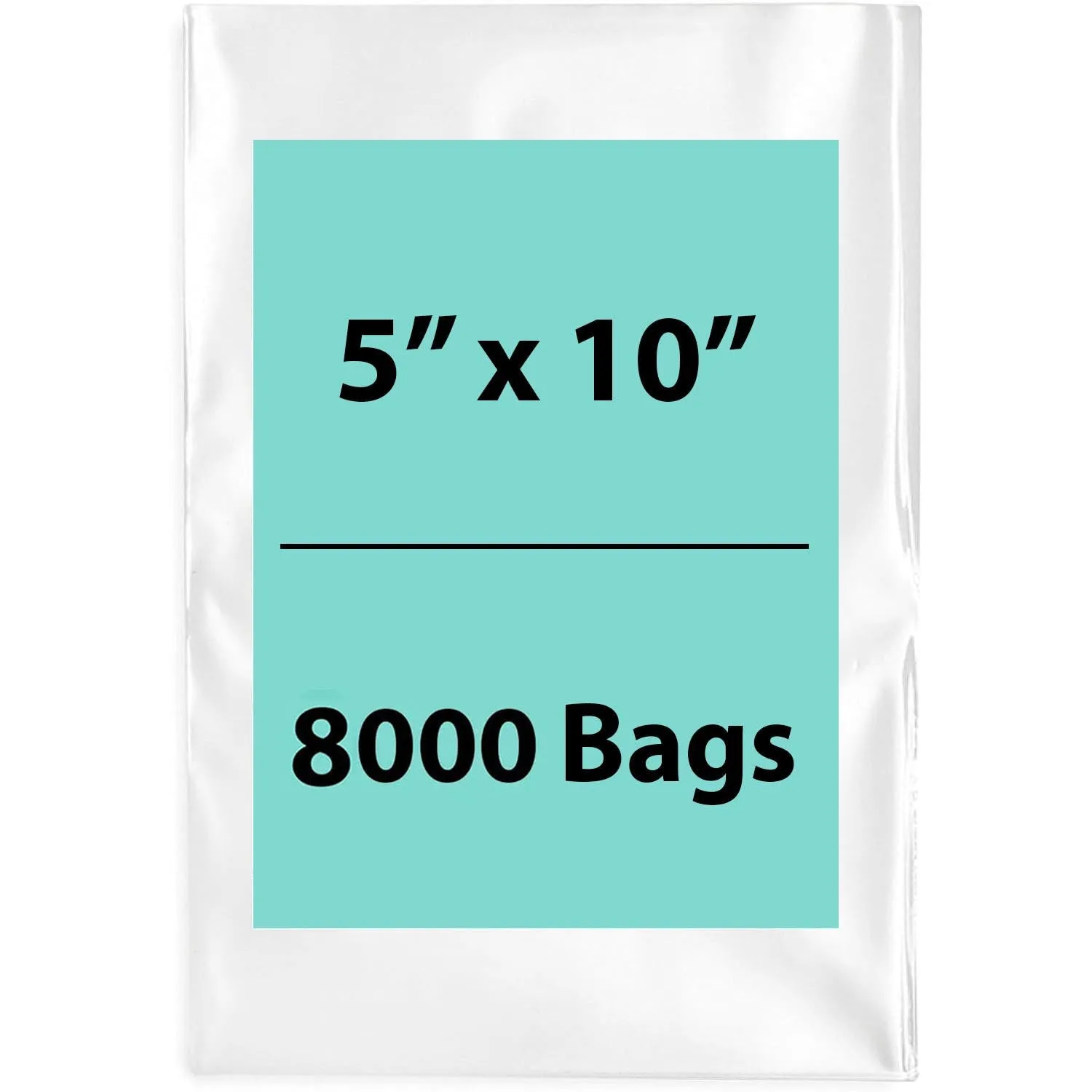 5X10 inches Clear Flat Poly Bags 1.25Mil Open Top (LDPE)