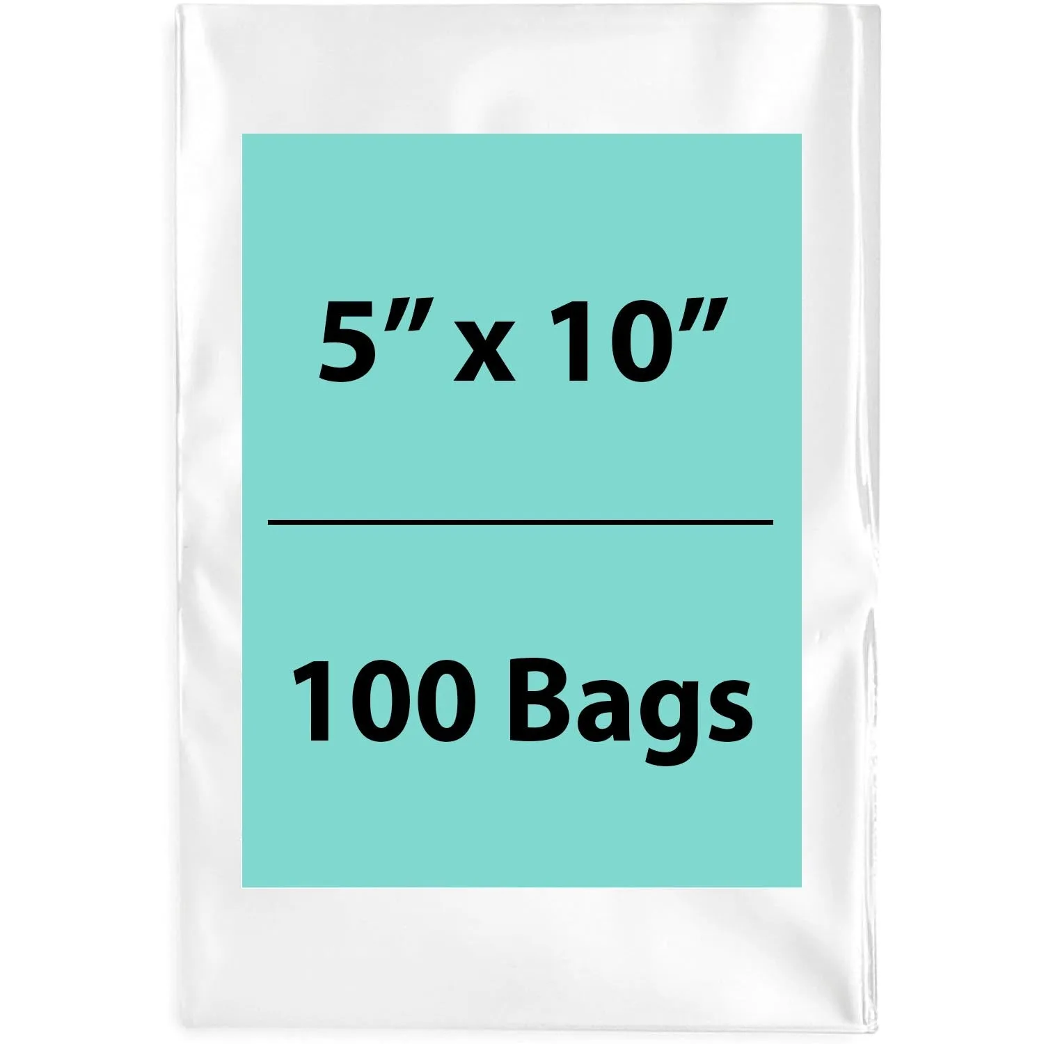 5X10 inches Clear Flat Poly Bags 1.25Mil Open Top (LDPE)