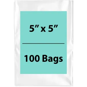 5X5 inches Clear Flat Poly Bags 1.5Mil Open Top (LDPE)