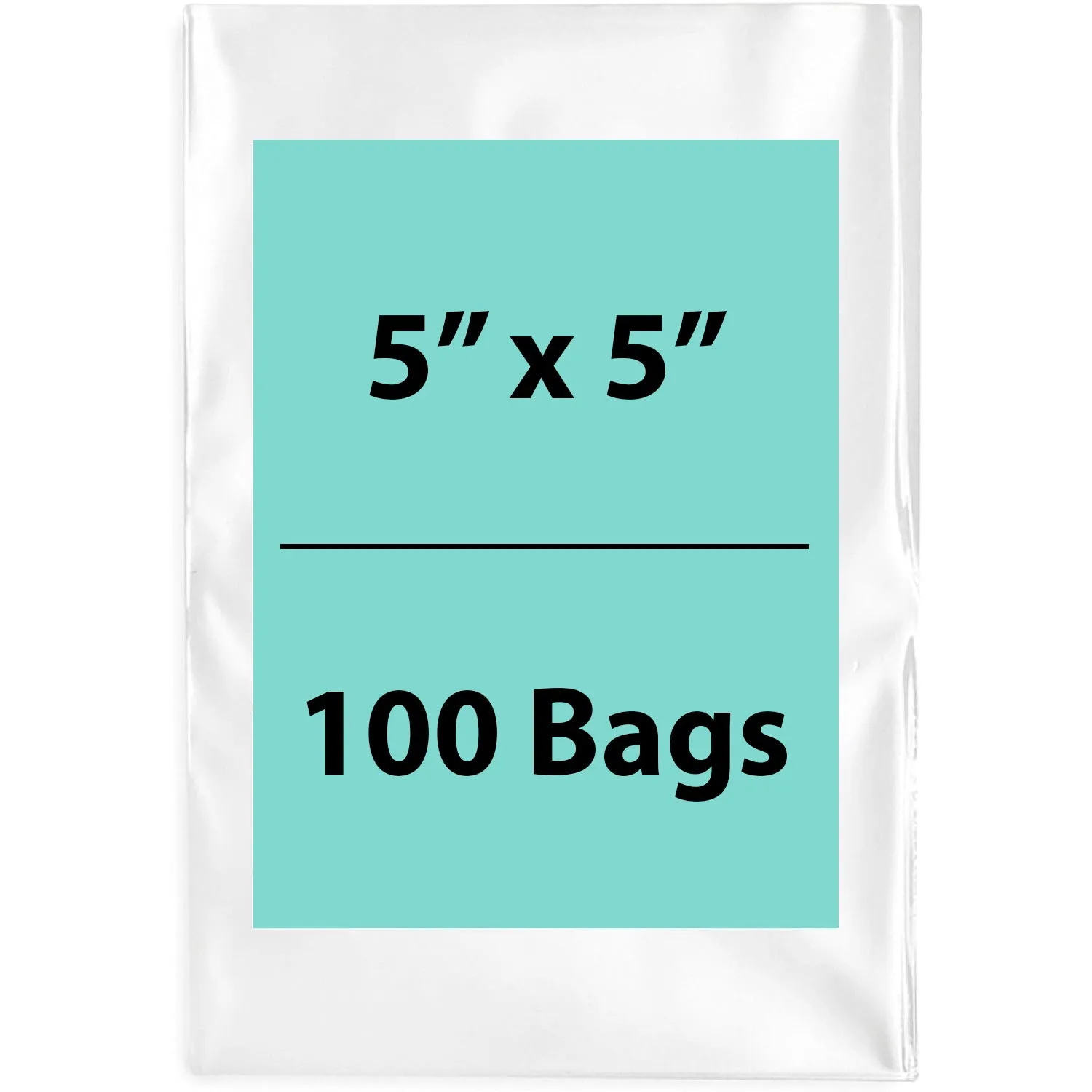 5X5 inches Clear Flat Poly Bags 1.5Mil Open Top (LDPE)