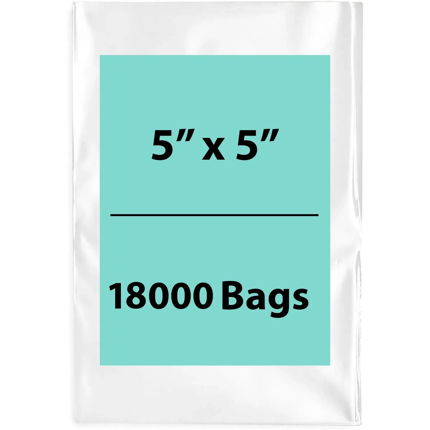 5X5 inches Clear Flat Poly Bags 1.5Mil Open Top (LDPE)