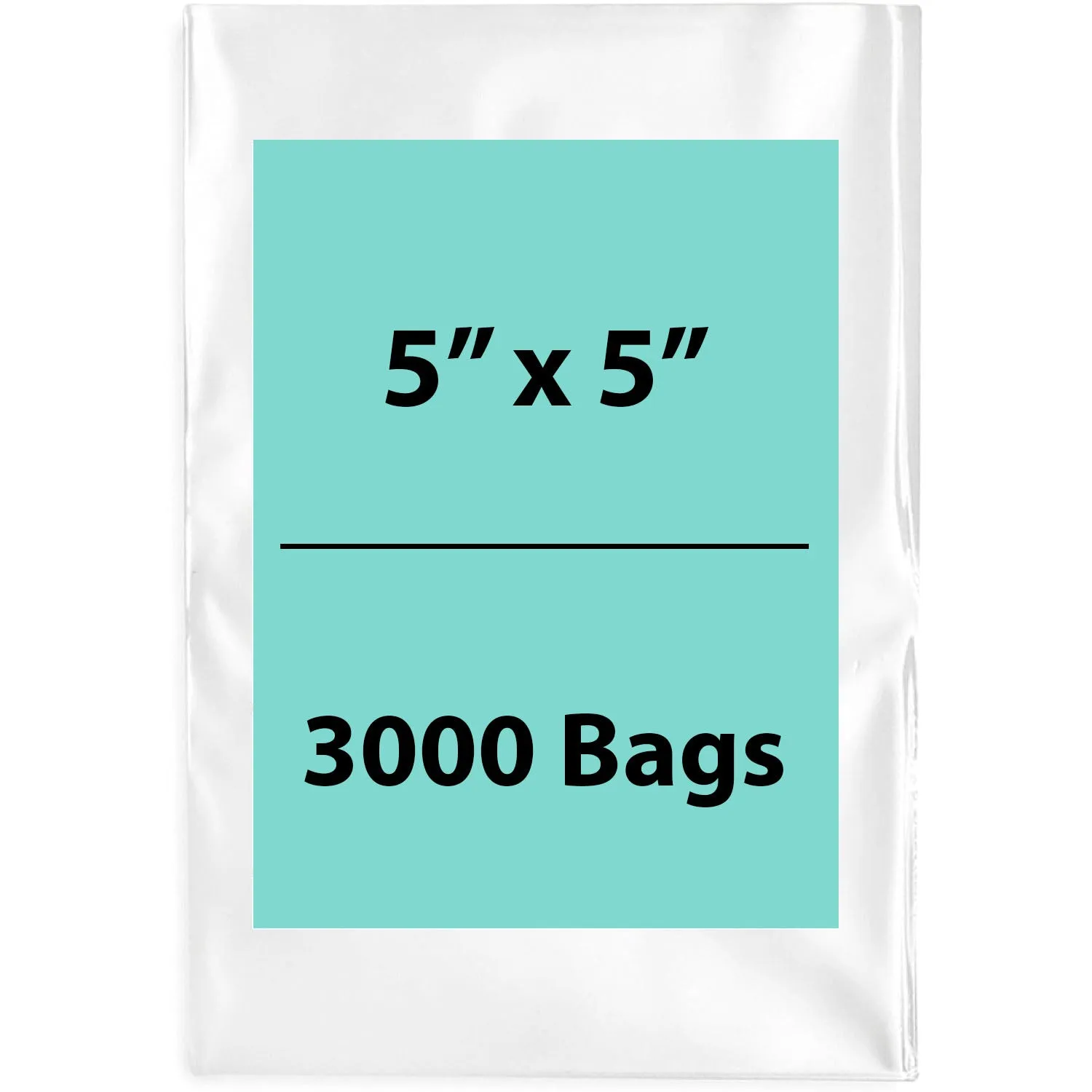 5X5 inches Clear Flat Poly Bags 1.5Mil Open Top (LDPE)