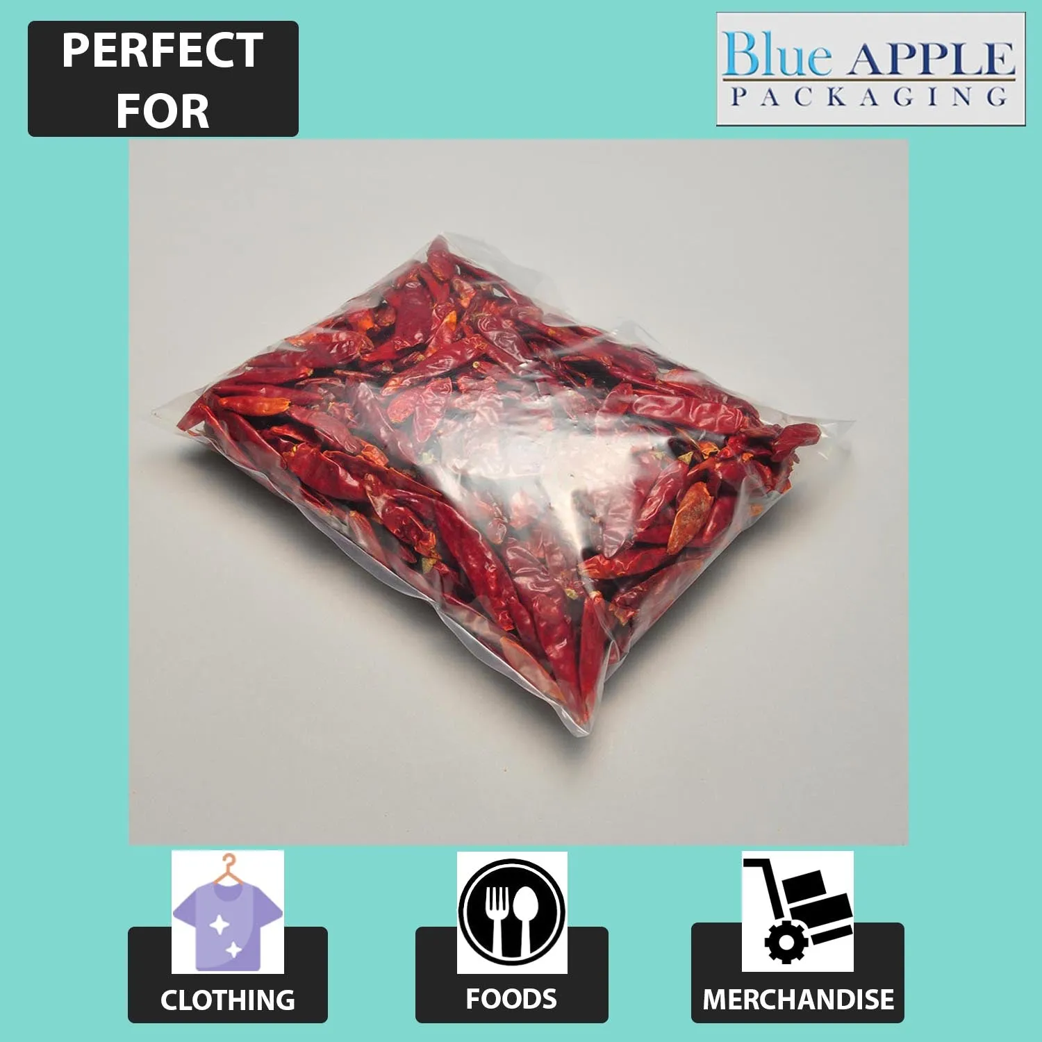 5X5 inches Clear Flat Poly Bags 1.5Mil Open Top (LDPE)