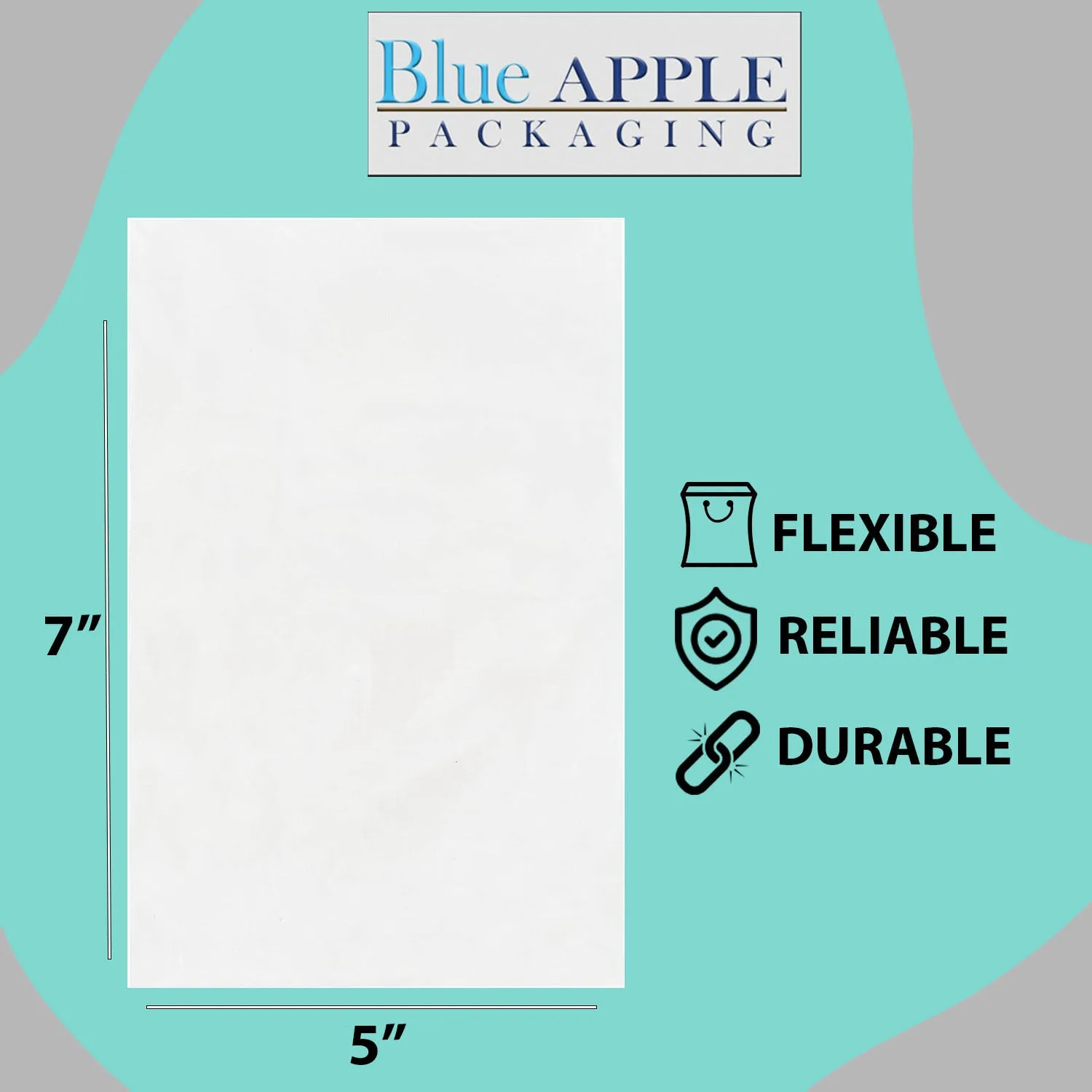 5X7 inches Clear Flat Poly Bags 1.5Mil Open Top (LDPE)