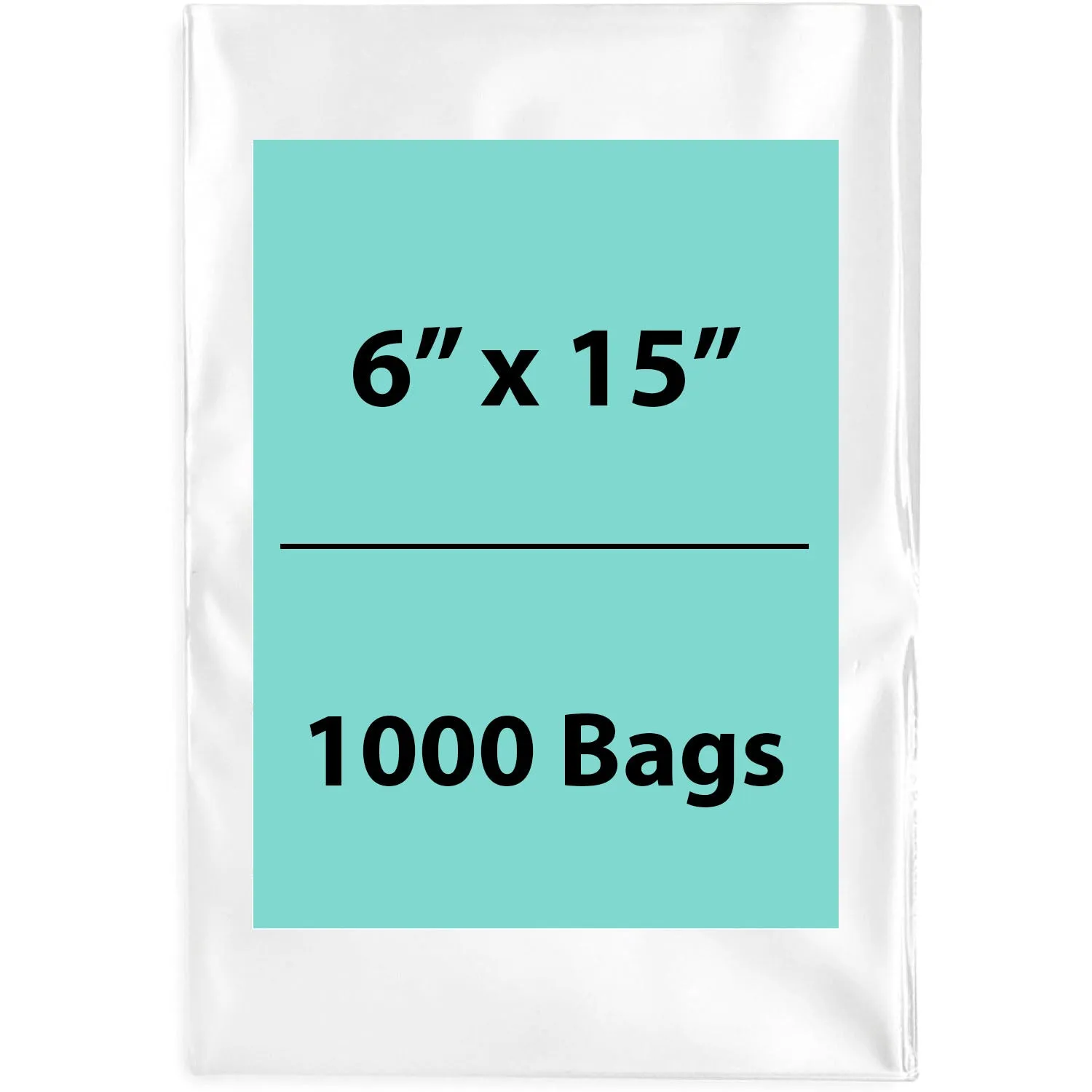 6X15 inches Clear Flat Poly Bags 1.5Mil Open Top (LDPE)