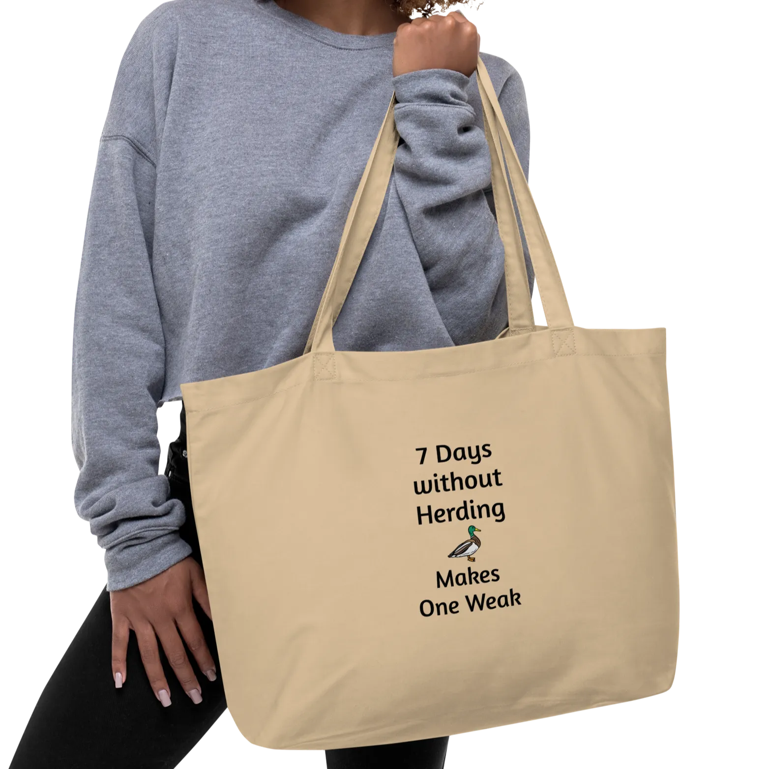 7 Days Without Duck Herding X-Large Tote/Shopping Bags
