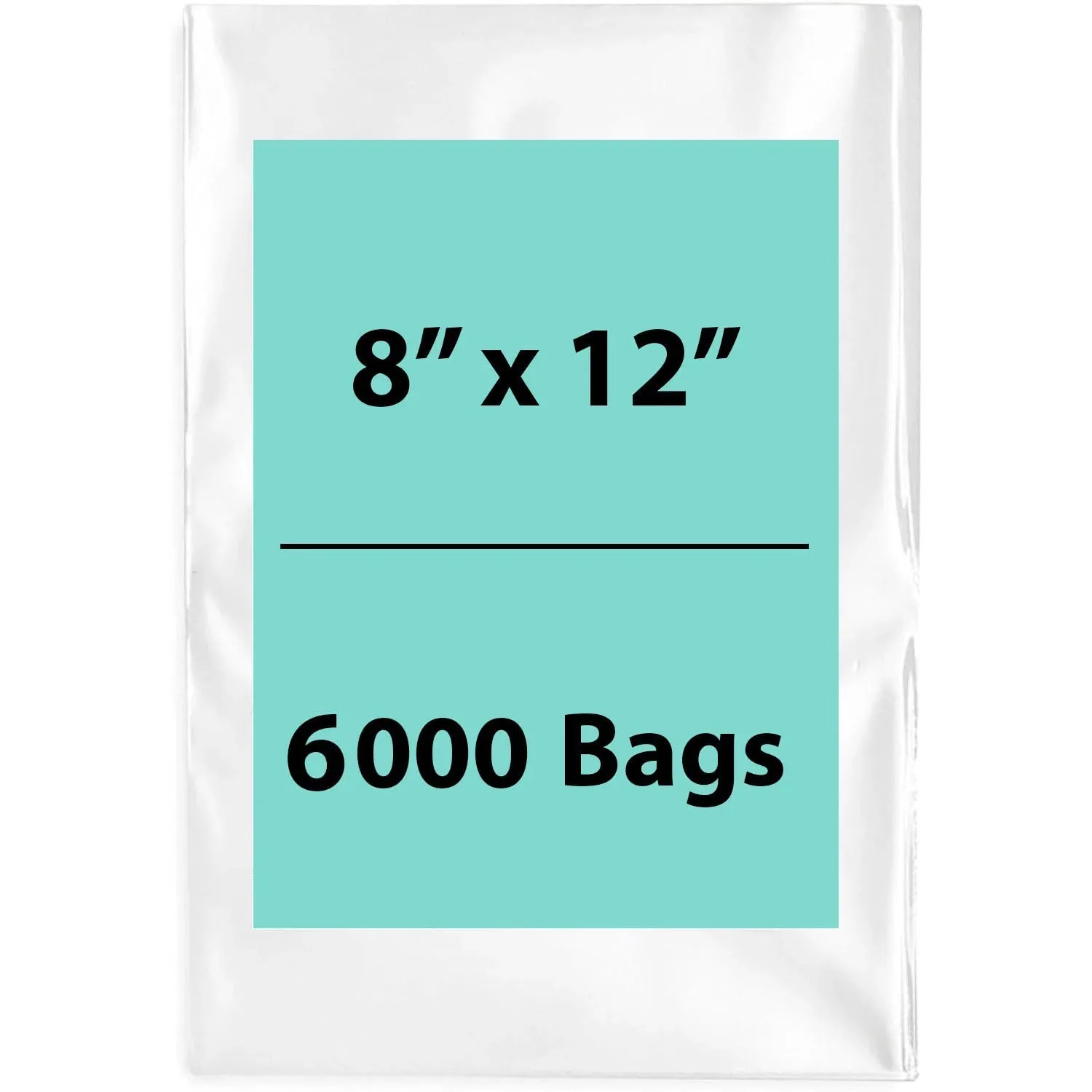 8X12 inches Clear Flat Poly Bags 1.25Mil Open Top (LDPE)