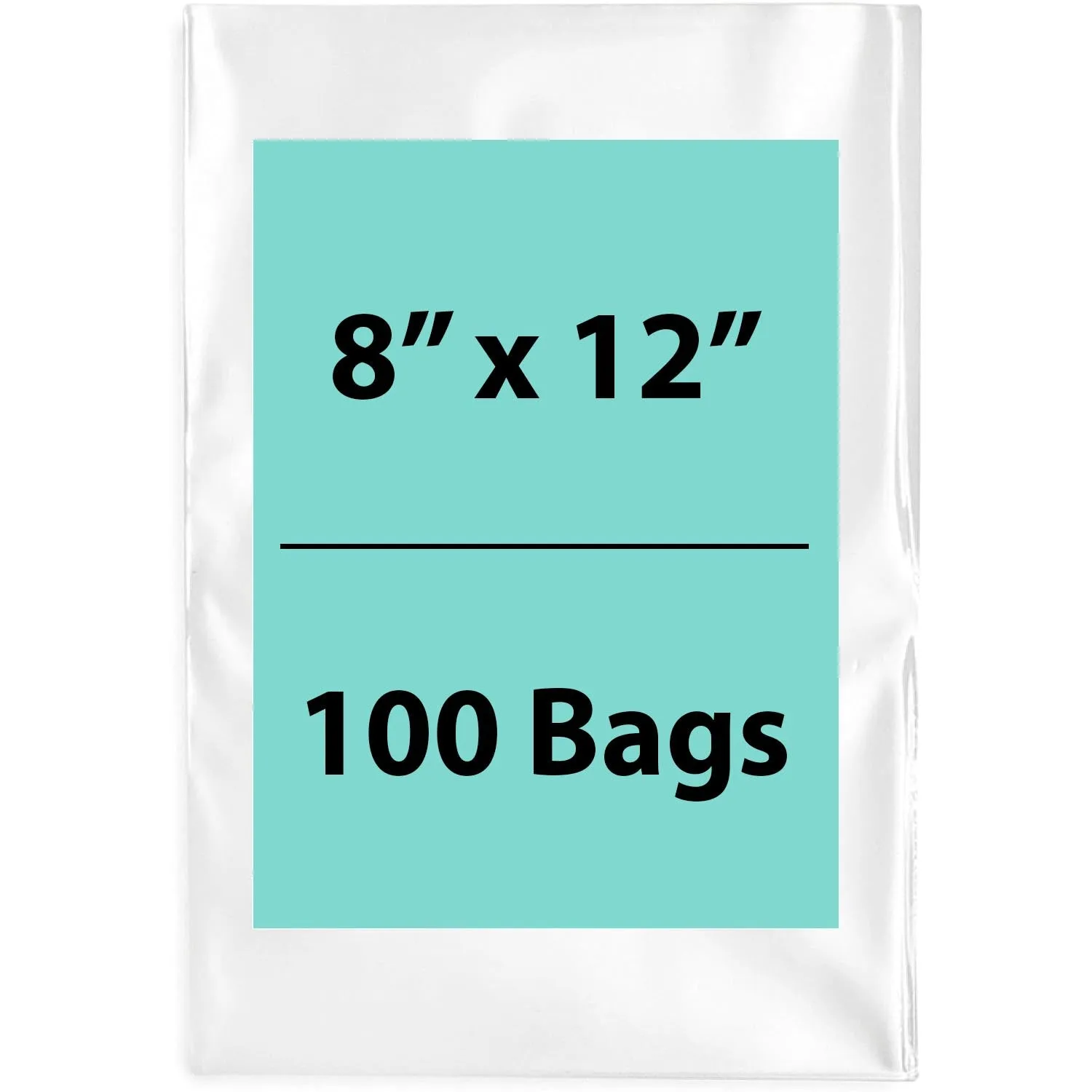8X12 inches Clear Flat Poly Bags 1.25Mil Open Top (LDPE)