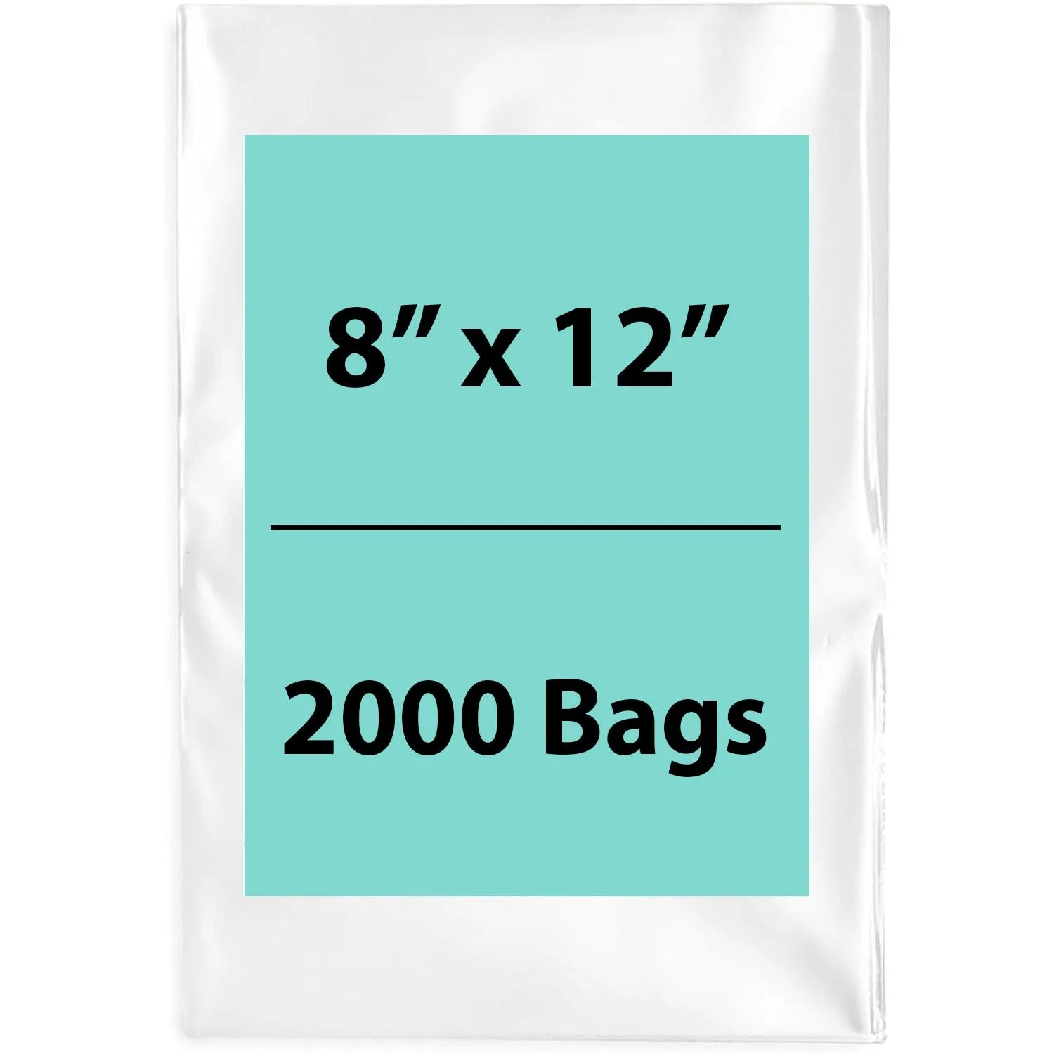 8X12 inches Clear Flat Poly Bags 1.25Mil Open Top (LDPE)