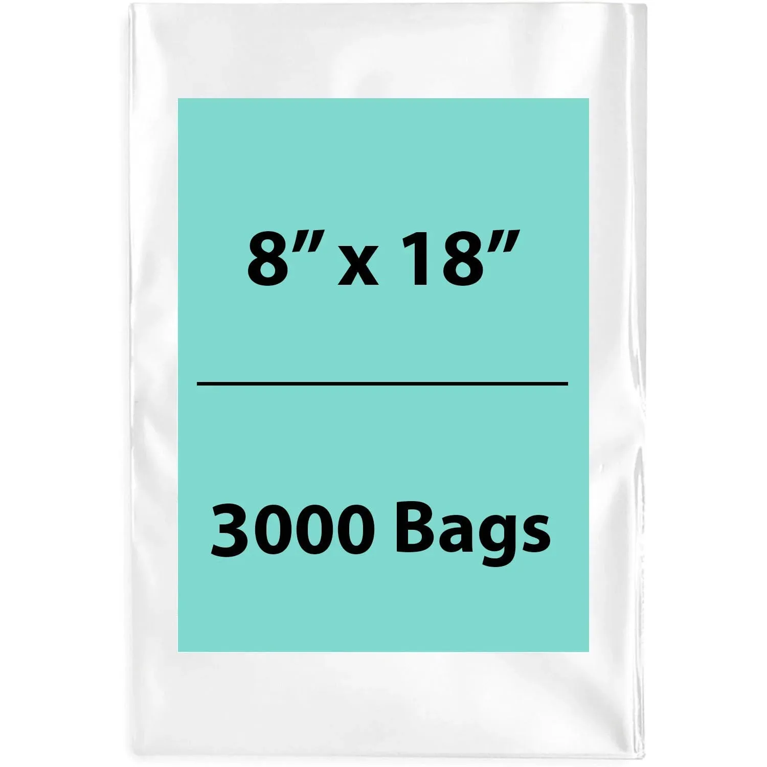 8X18 inches Clear Flat Poly Bags 1.5Mil Open Top (LDPE)