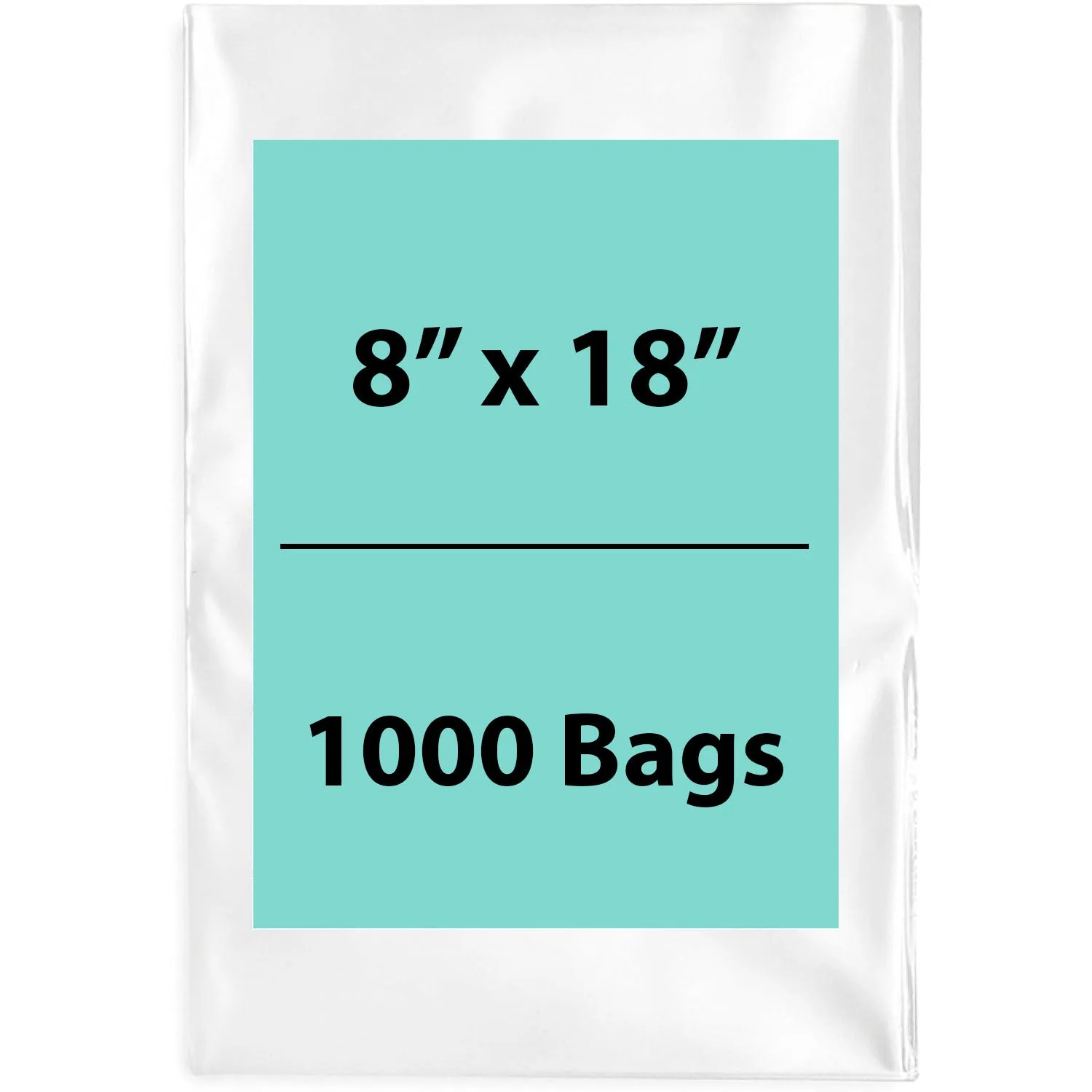 8X18 inches Clear Flat Poly Bags 1.5Mil Open Top (LDPE)