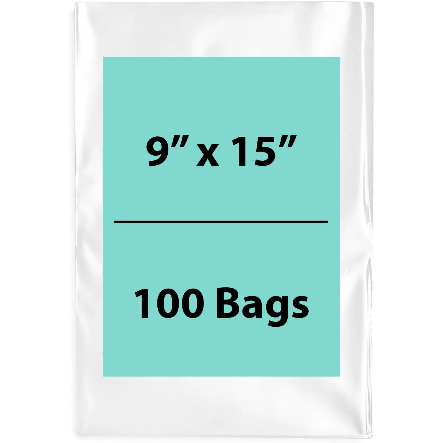 9X15 inches Clear Flat Poly Bags 1.5Mil Open Top (LDPE)