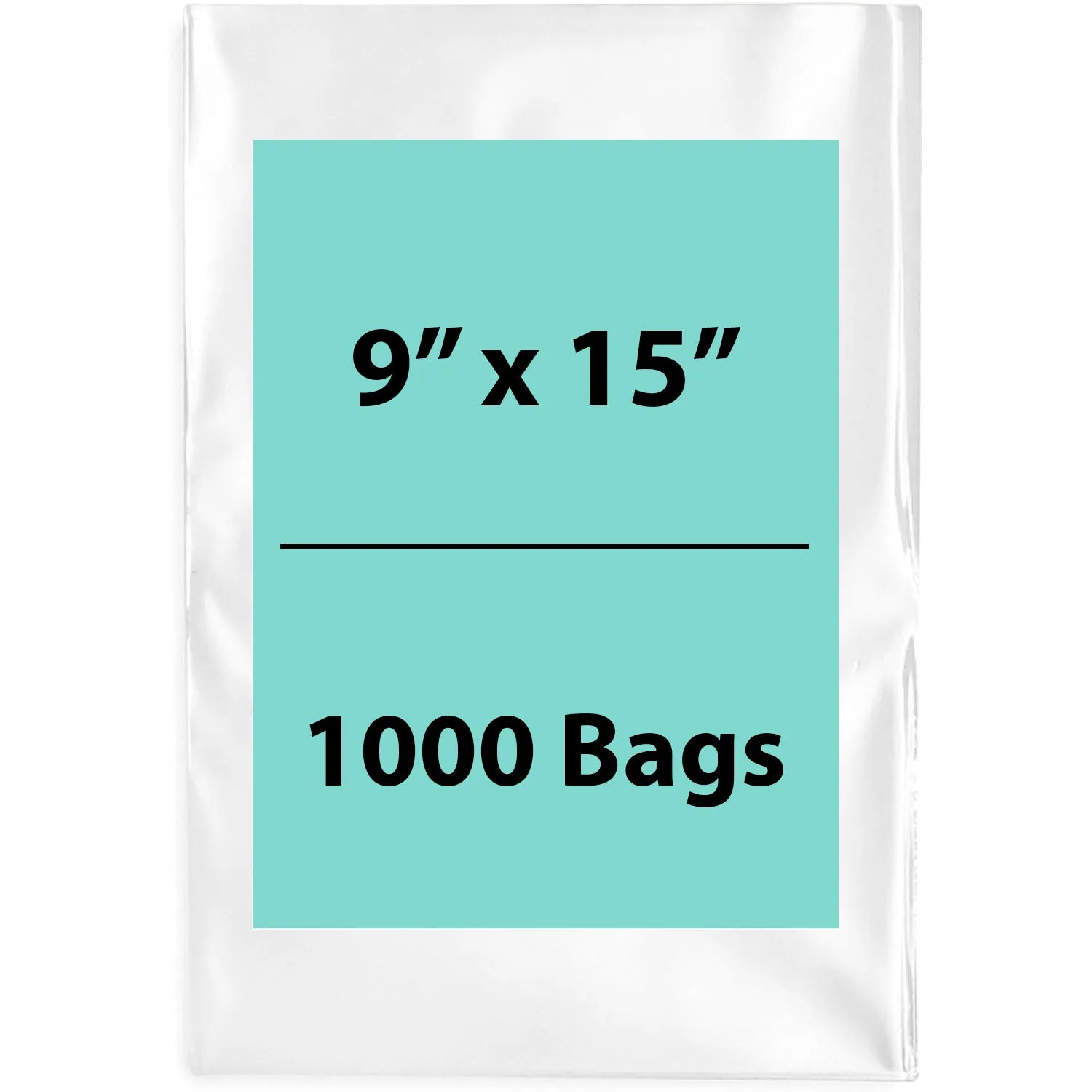 9X15 inches Clear Flat Poly Bags 1.5Mil Open Top (LDPE)